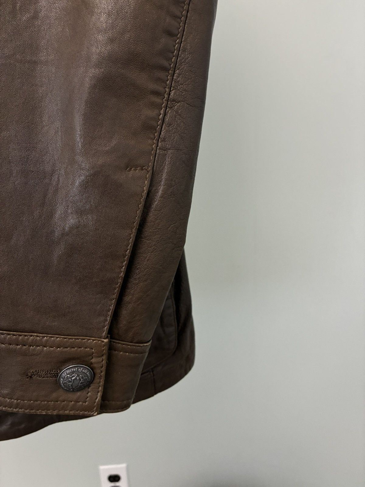 John Varvatos Officer Brown Leather Jacket Size Small Size US S / EU 44-46 / 1 - 7 Thumbnail