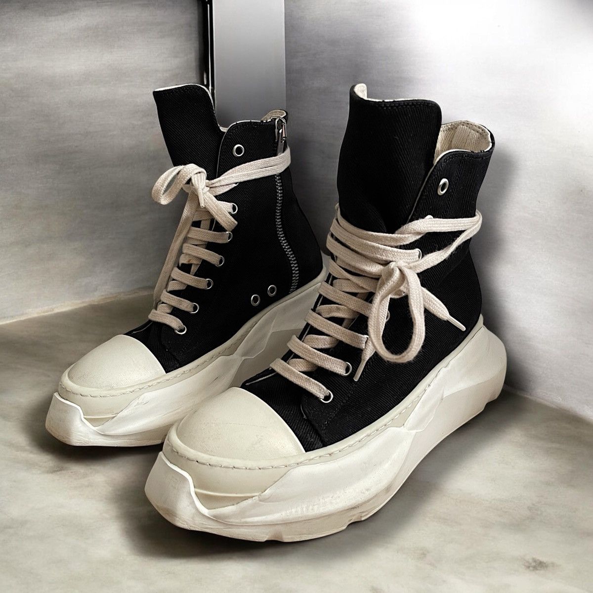 Rick Owens Drkshdw Rick Owens DRKSHDW abstract high sneakers Black milk Size US 7 / IT 37 - 1 Thumbnail