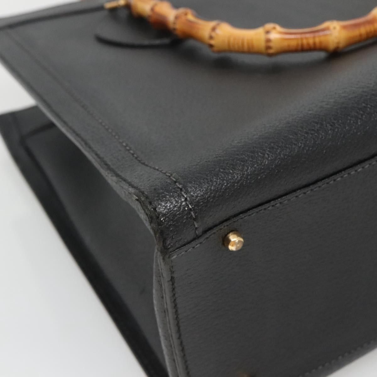 Gucci GUCCI Bamboo Hand Bag Leather Black Gold 002 2853 0260 0 Size ONE SIZE - 13 Thumbnail