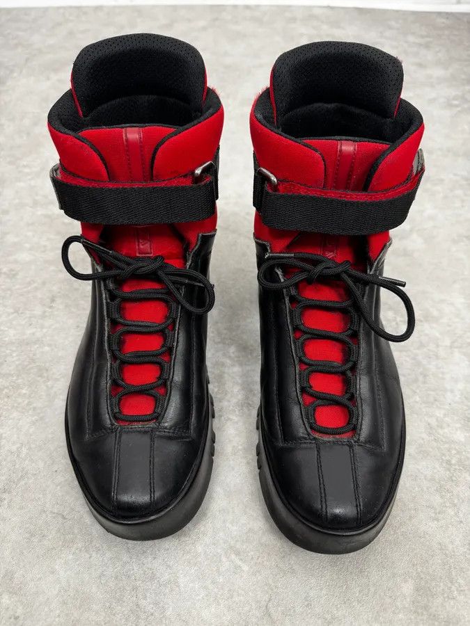 Prada 2000s Prada Black & Red Leather High Boots Size US 8 / IT 38 - 3 Thumbnail