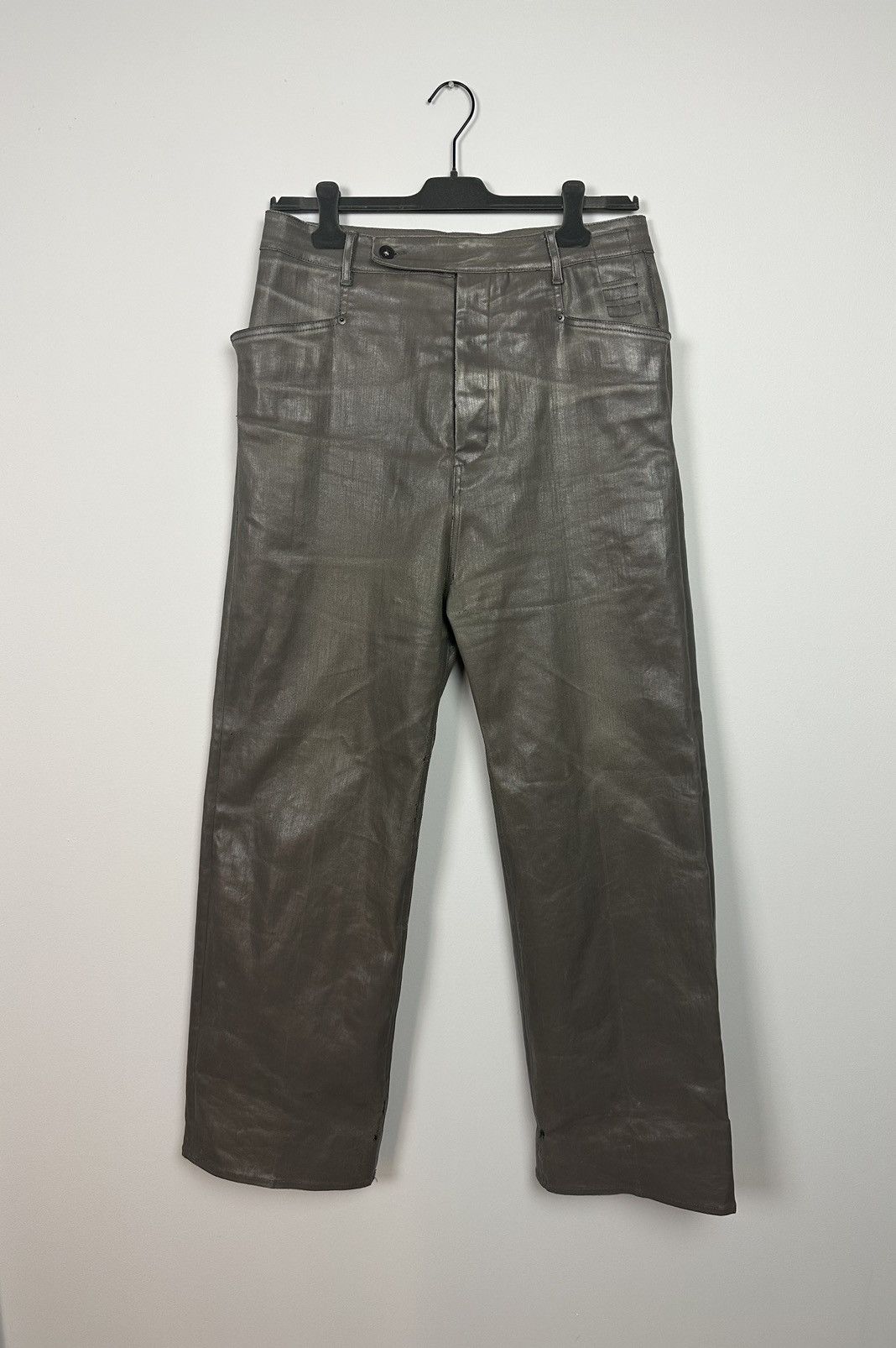 Rick Owens DRKSHDW Coated Mastodon Cut Trousers Size US 31 - 1 Thumbnail