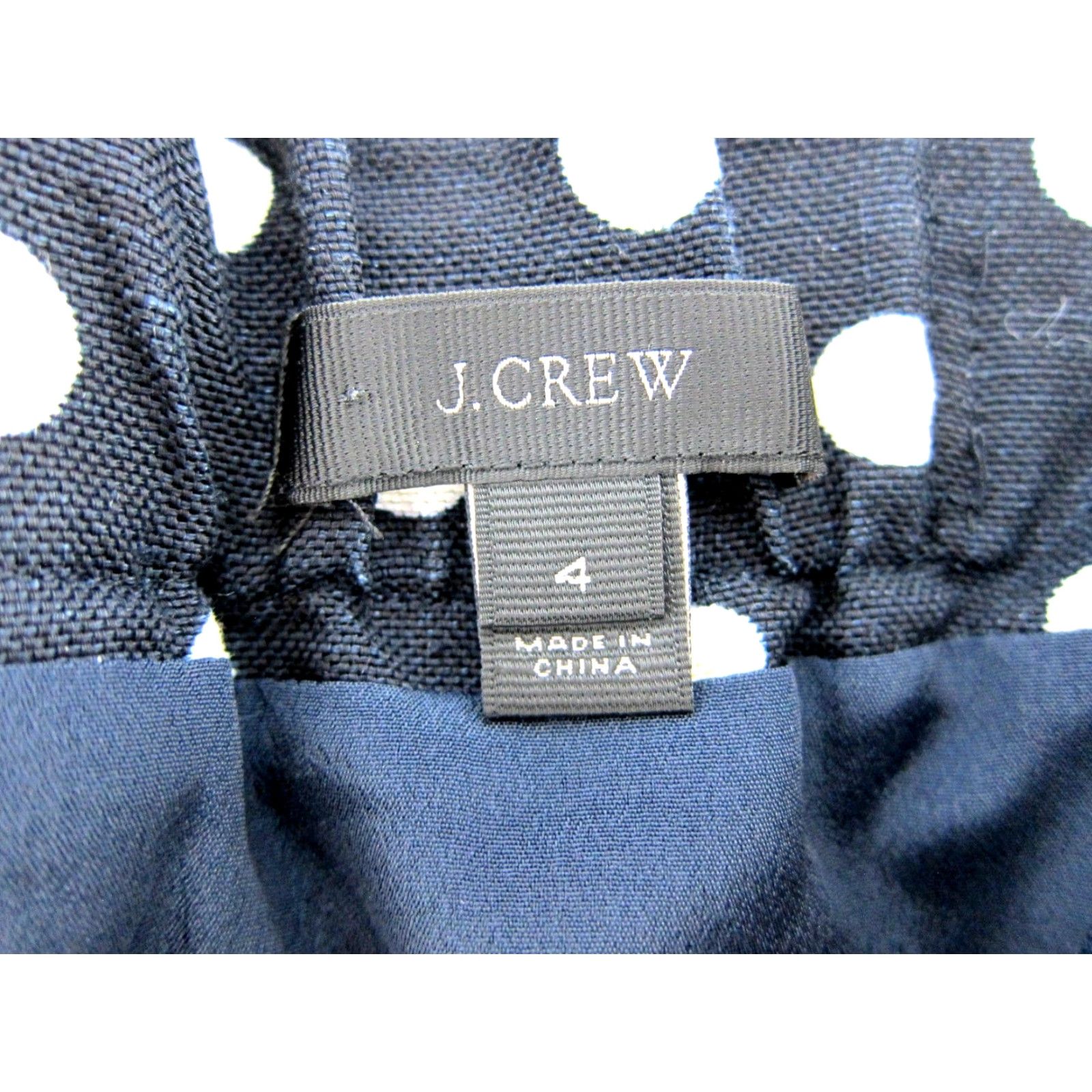 J.Crew J.CREW Linen Navy Blue White Polka Dot Tie Shoulder Smock Tank Sun Dress 4 Size S / US 4 / IT 40 - 3 Thumbnail
