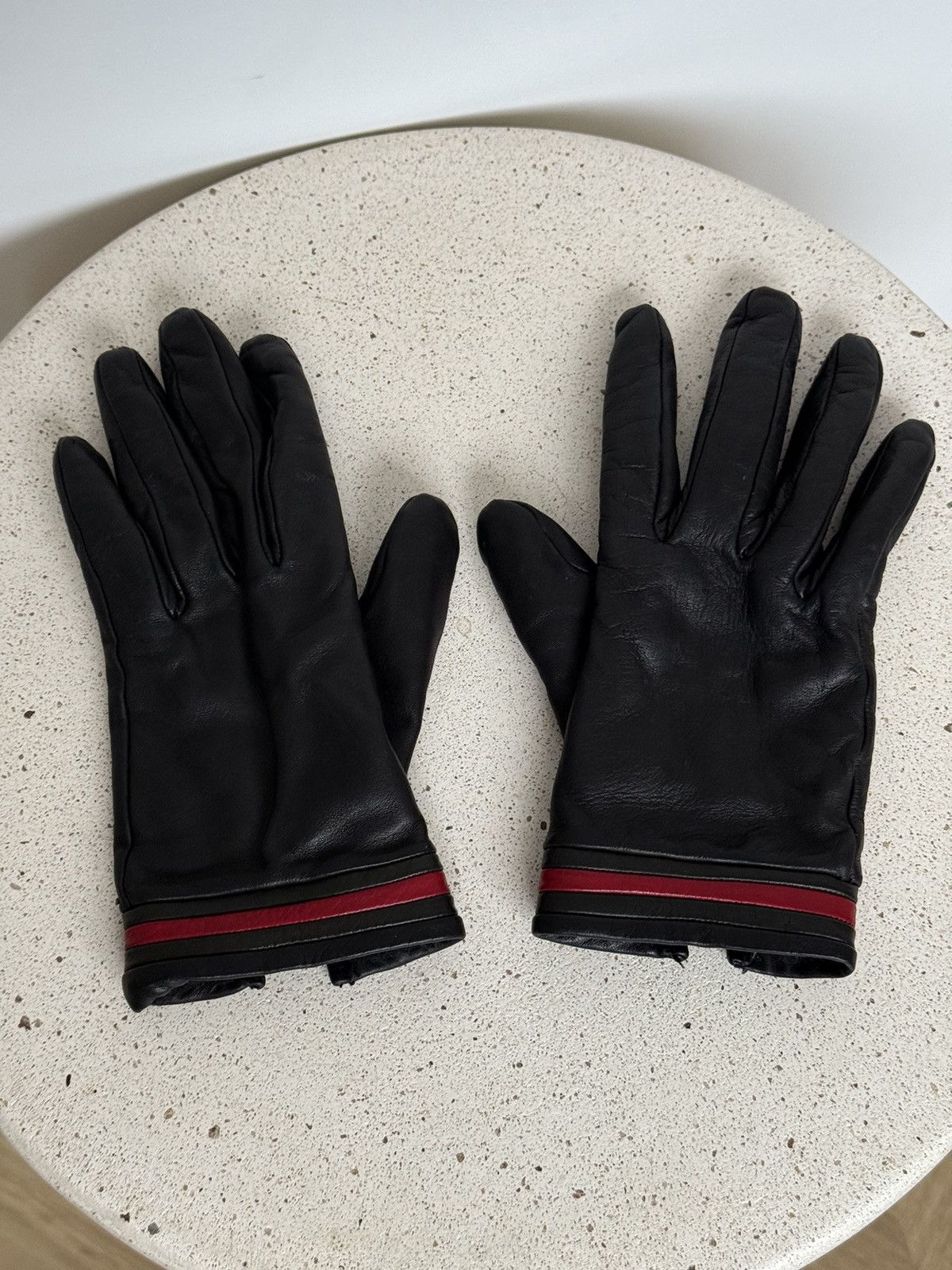 Gucci × Vintage Gucci Vintage Black Leather Gloves Size ONE SIZE - 1 Thumbnail