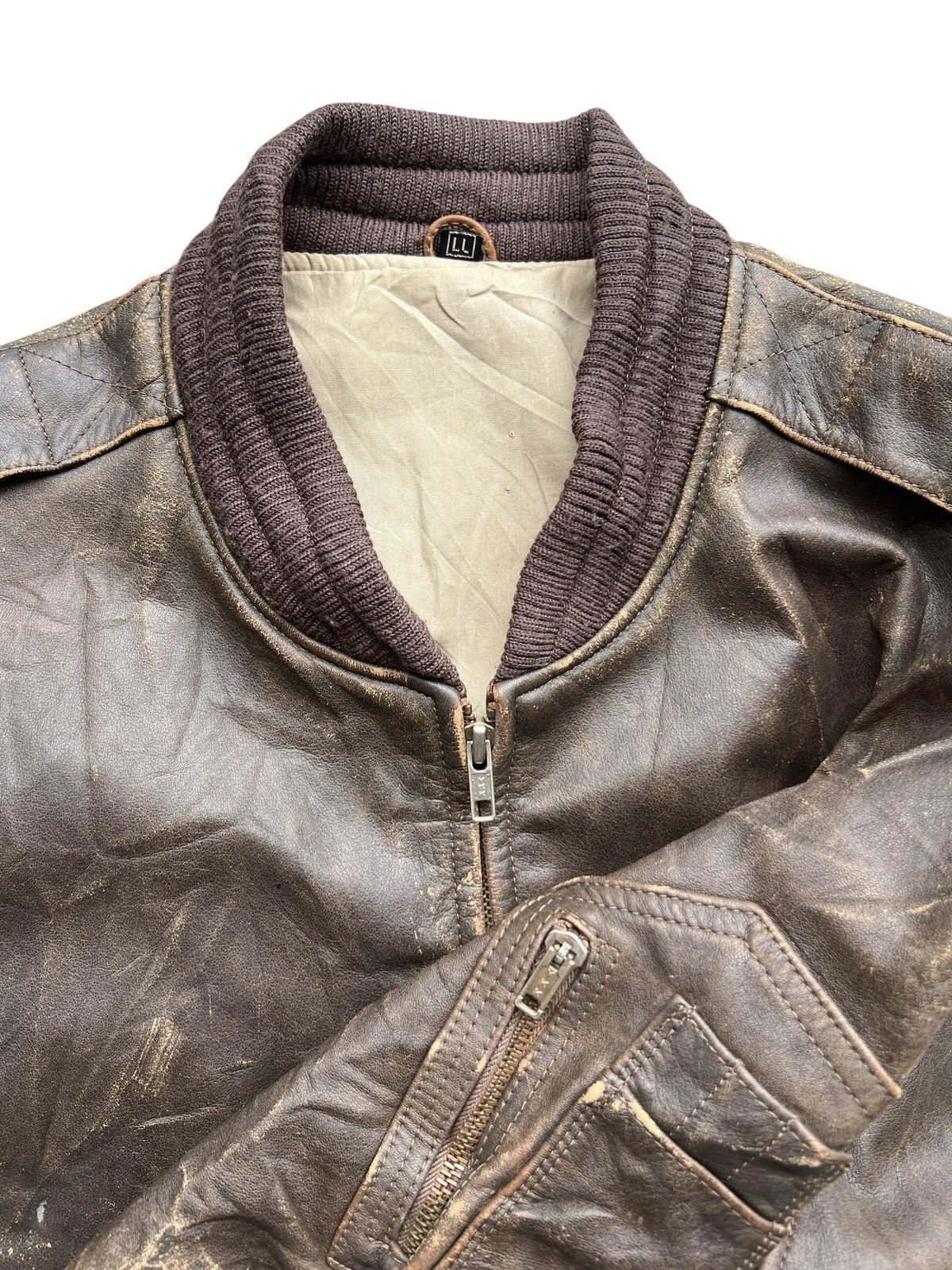 Vintage Vintage 80s Japanese Distressed Sunfaded Leather Jacket Size US M / EU 48-50 / 2 - 5 Thumbnail