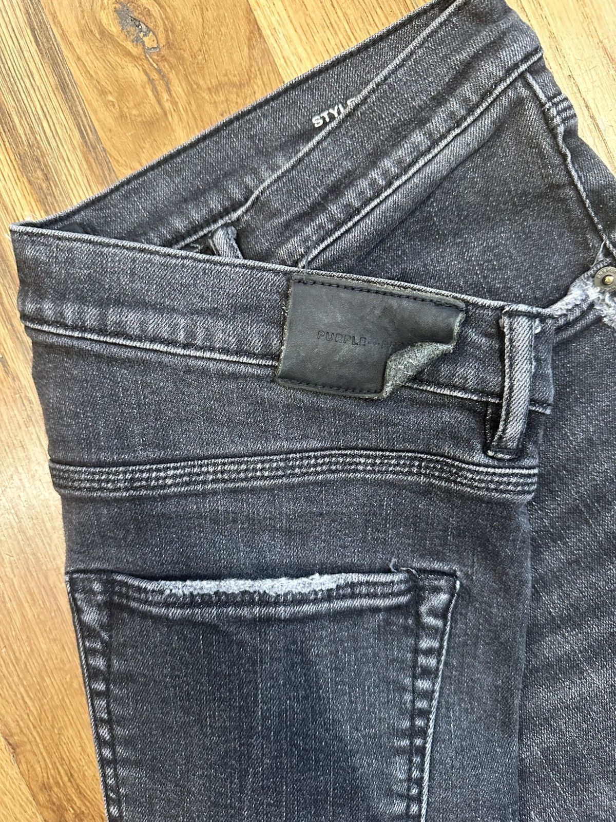 Purple Brand Purple Brand Knee Hole Faded Black Denim Jeans Size 34 Size US 34 / EU 50 - 4 Thumbnail