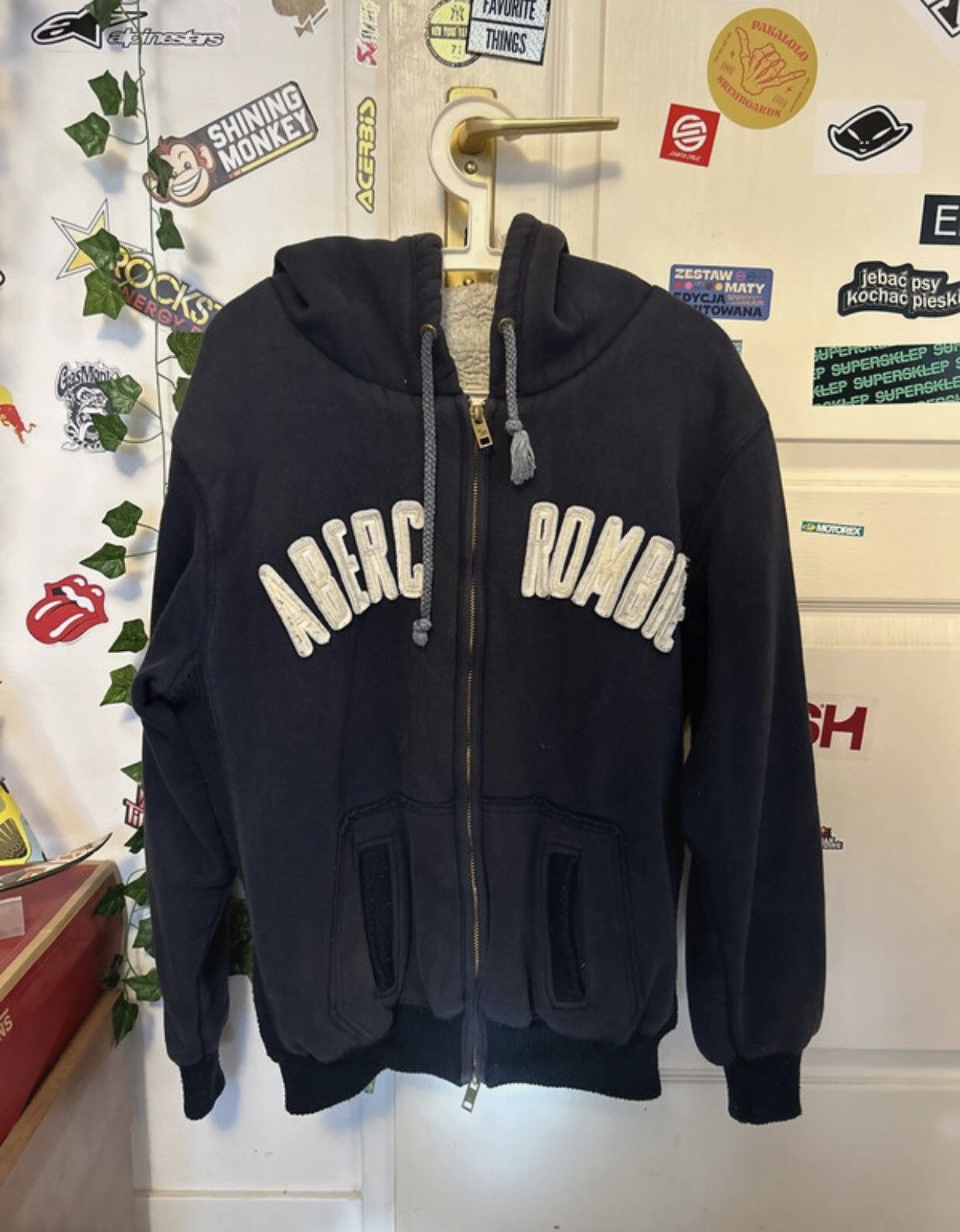 Abercrombie & Fitch × Hysteric Glamour × If Six Was Nine Abercrombie Vintage Sherpa Zip Fur Hoodie IfSixWasNine style Size US L / EU 52-54 / 3 - 1 Thumbnail