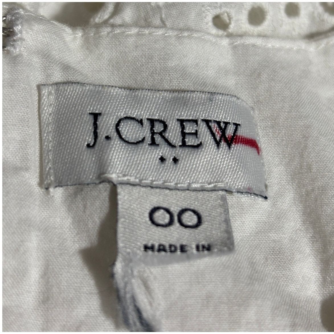 J.Crew Size 00 | J CREW White Cotton Eyelet Lace Sleeveless Dress Size XXS / US 00 / IT 34 - 15 Thumbnail