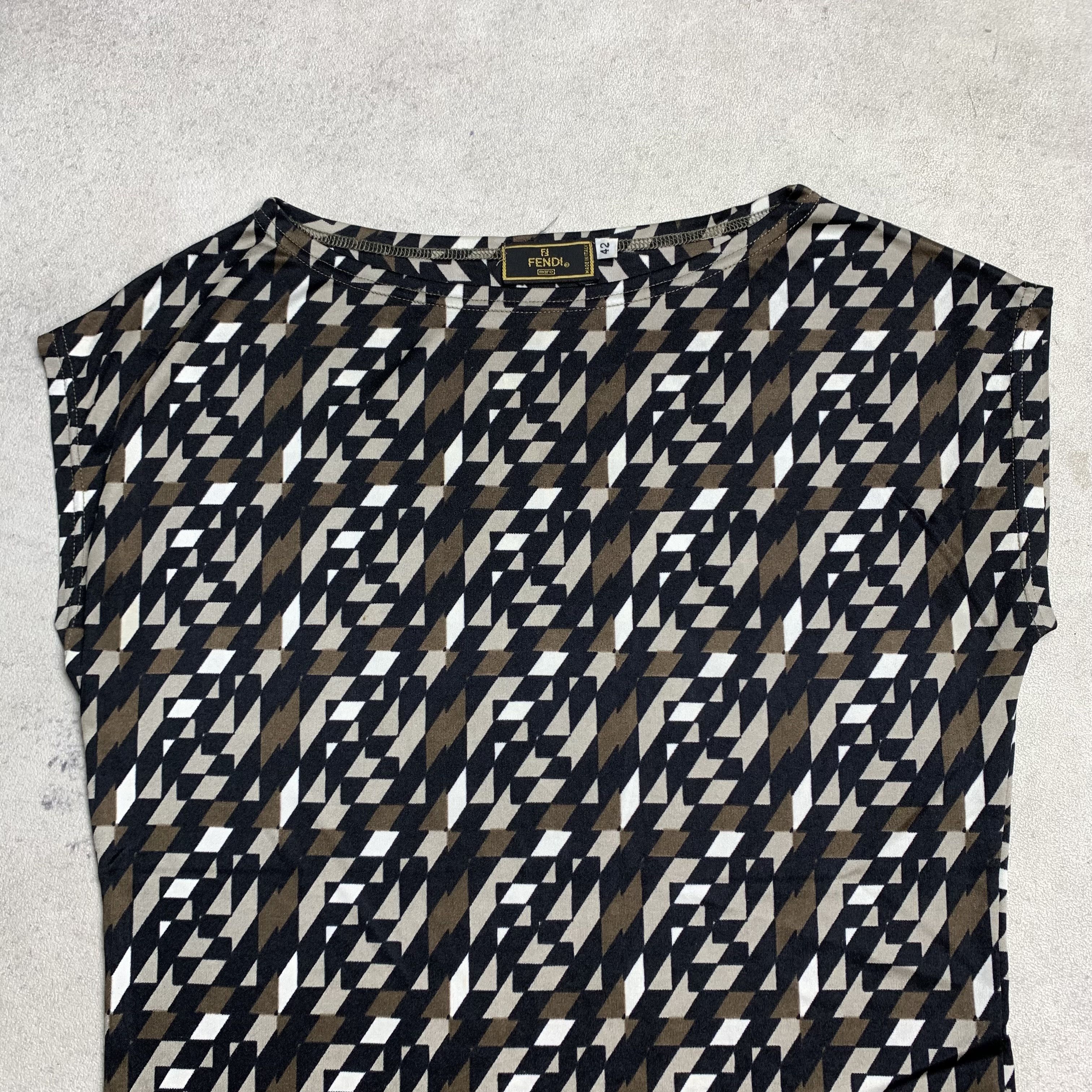 Fendi Vintage Fendi Top Geometric Print Size M / US 6-8 / IT 42-44 - 3 Thumbnail