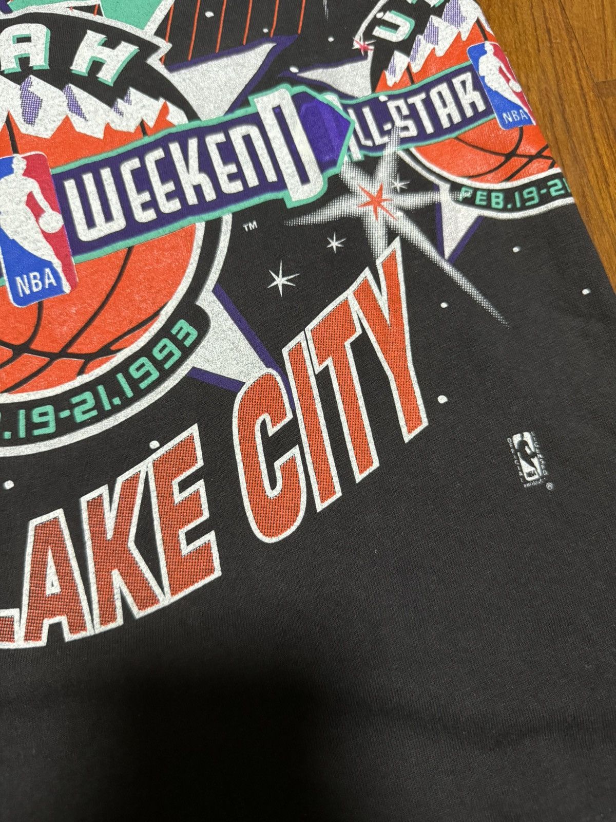 NBA × Salem Sportswear × Vintage Vintage ‘93 Utah Jazz All-Star Weekend Wrap Around Tee Size US M / EU 48-50 / 2 - 8 Thumbnail