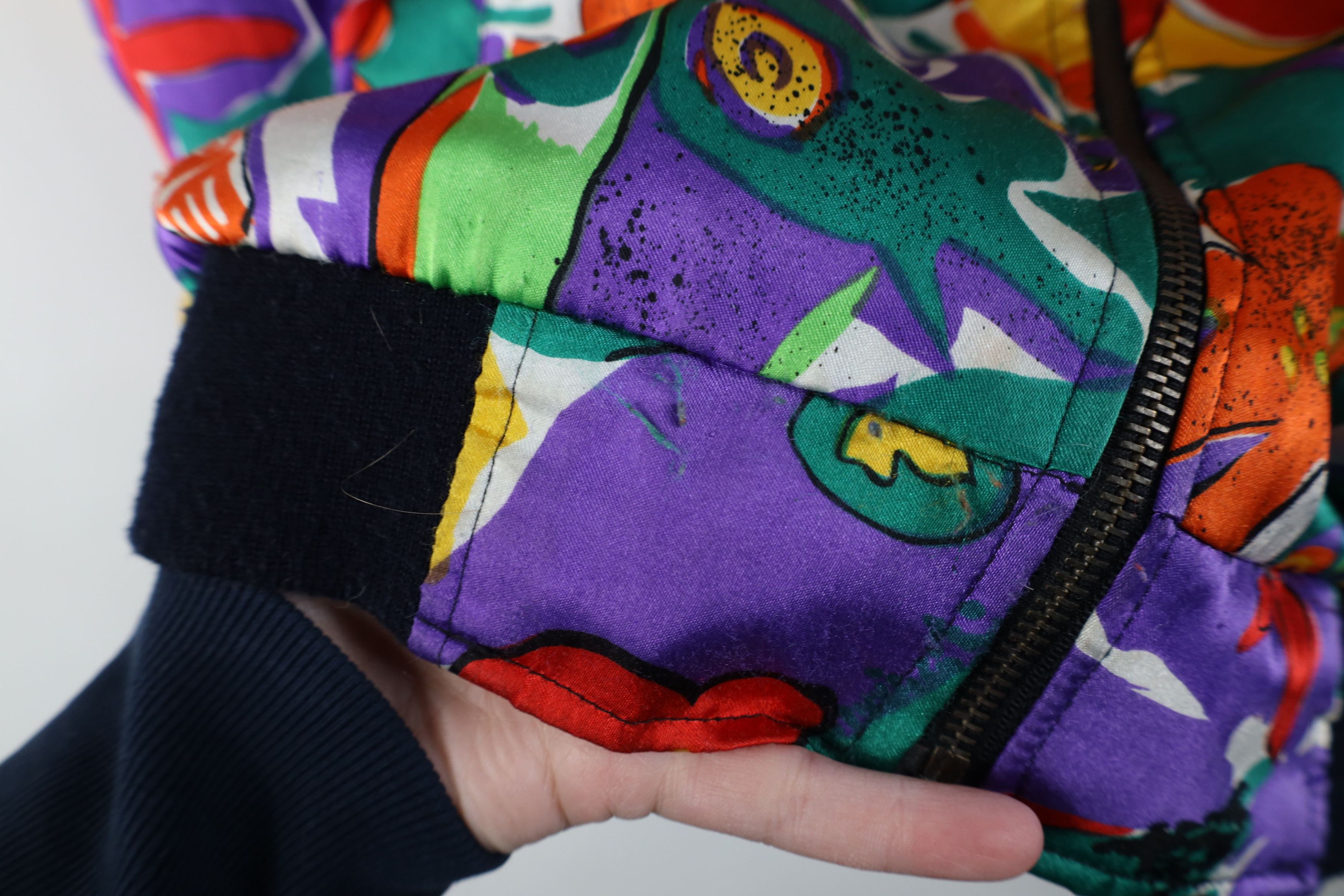 Vintage Vintage 90s Streetwear Flower Full Zip Bomber Jacket Size US L / EU 52-54 / 3 - 4 Thumbnail