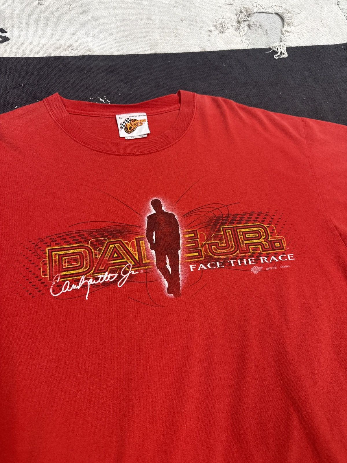 Vintage Dale Earnhardt Jr “Face Of The Race” Y2K Vintage T-Shirt Size US XL / EU 56 / 4 - 2 Thumbnail