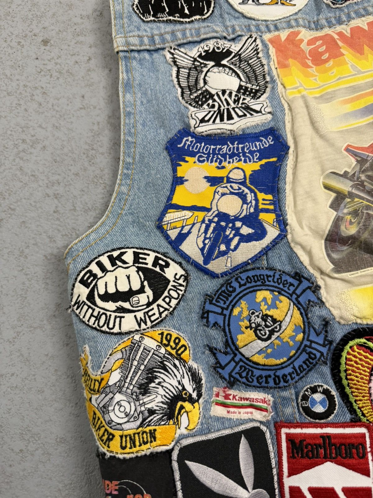 Vintage Biker Gang 80s 51States Cut Embroidered Studded Patched Vest Size US L / EU 52-54 / 3 - 25 Thumbnail