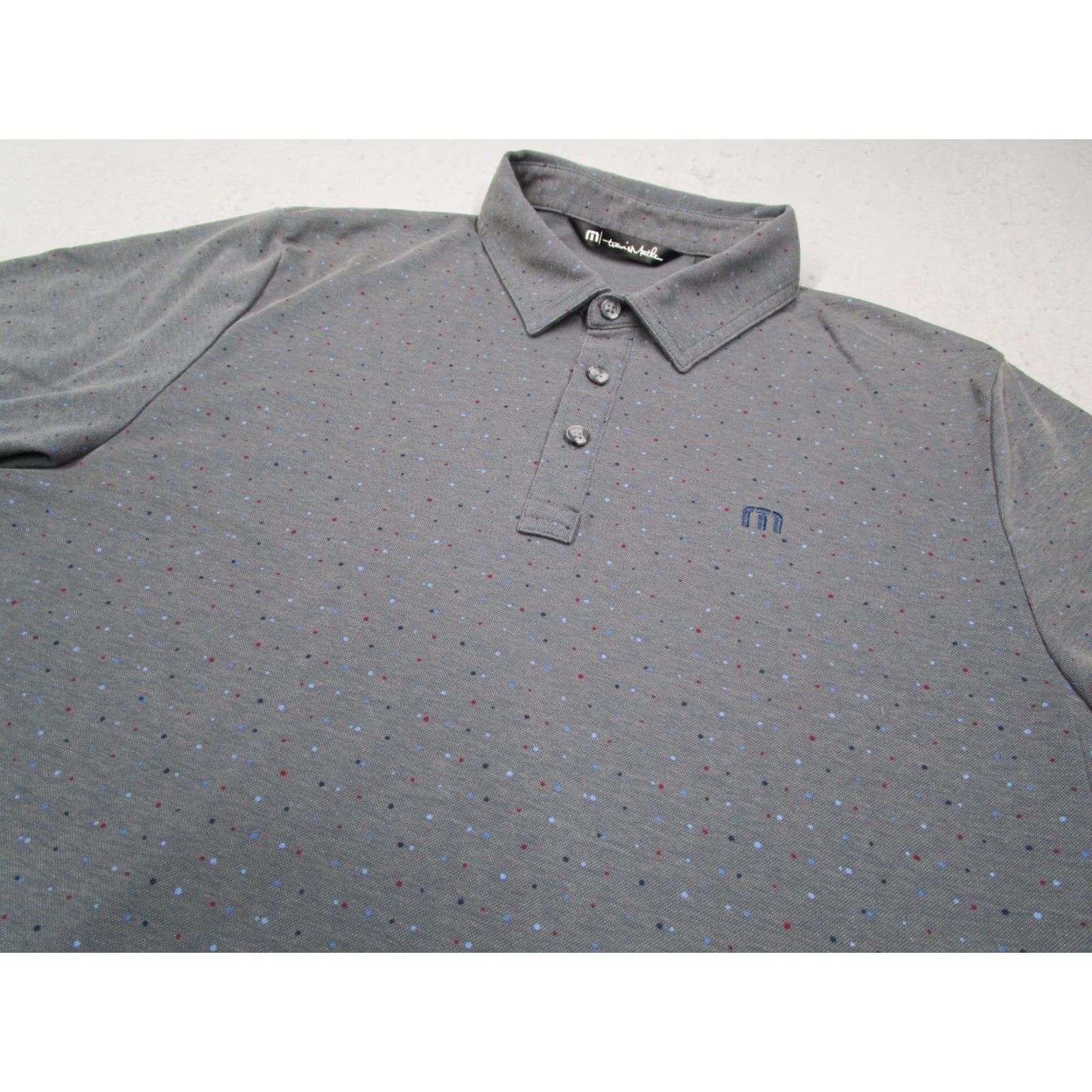 TravisMathew VINTAGE Travis Mathew Polo Shirt Men Large Gray Polka Dot Performance Golf All Seasons Size US L / EU 52-54 / 3 - 2 Thumbnail