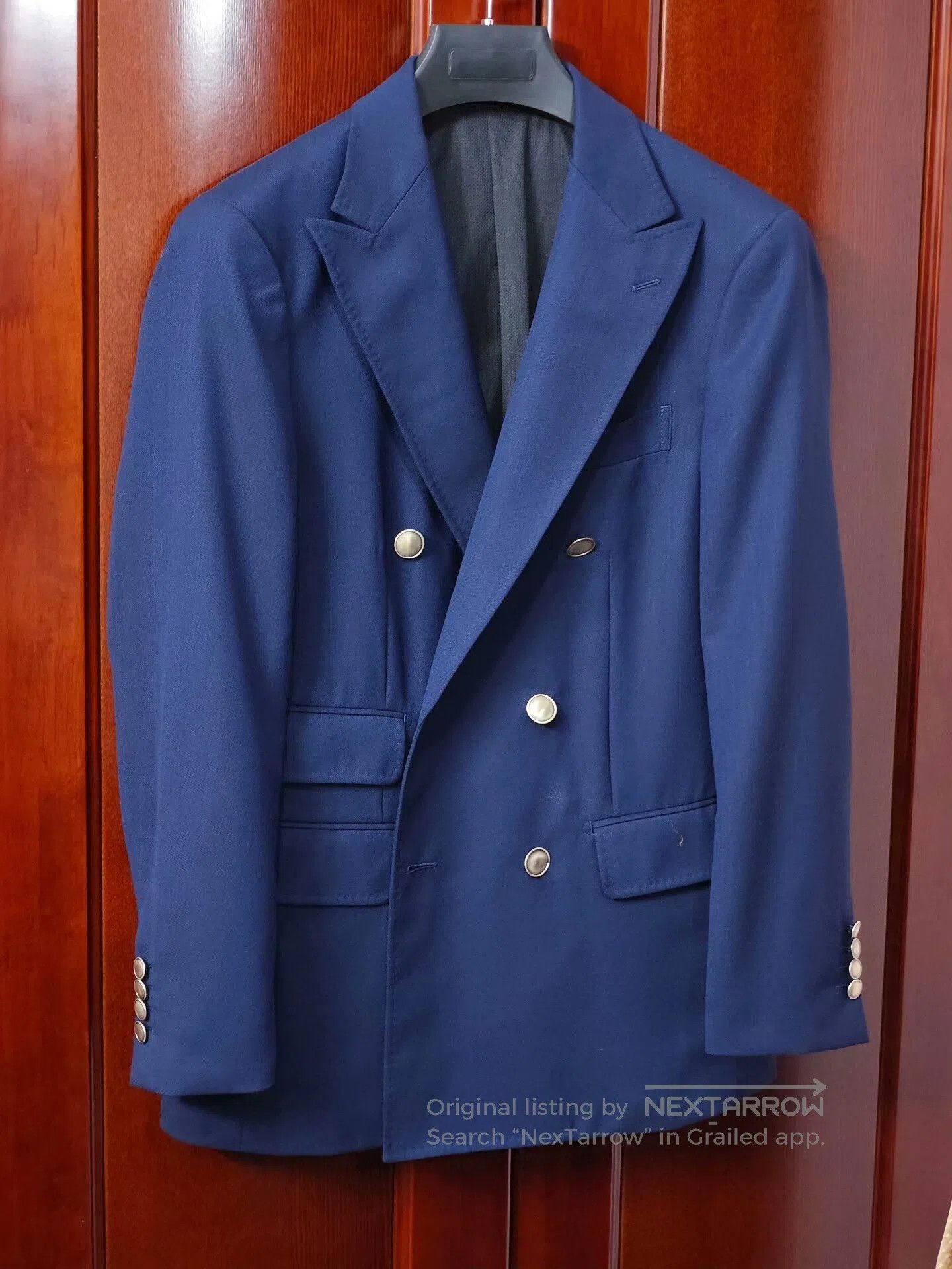 Italian VBC Wool Double-Breasted Blazer.