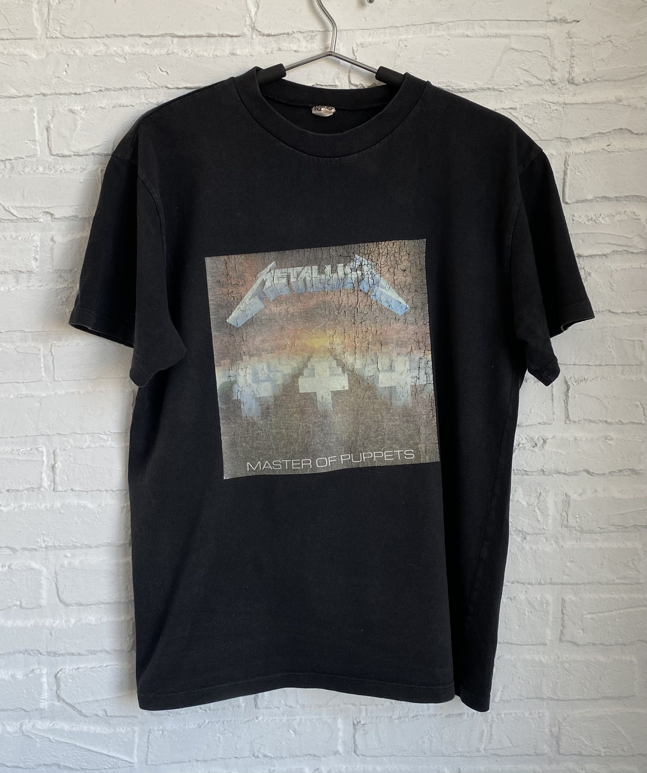 Image of Vintage 1986 Metallica Master Of Puppets T-Shirt in Black, Men's (Size Small)