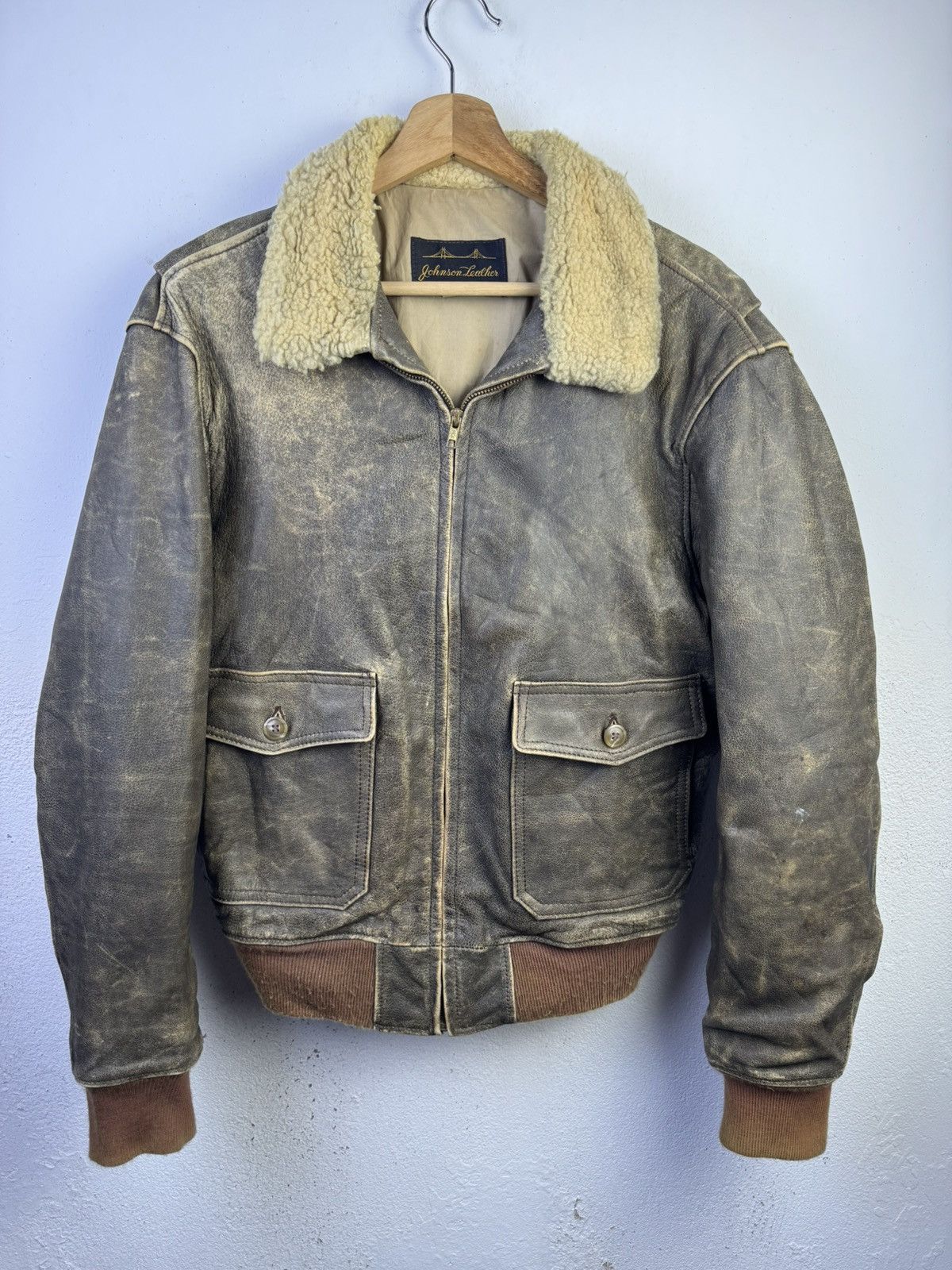 Vintage Vintage Johnson Leather Jacket Size US M / EU 48-50 / 2 - 2 Thumbnail