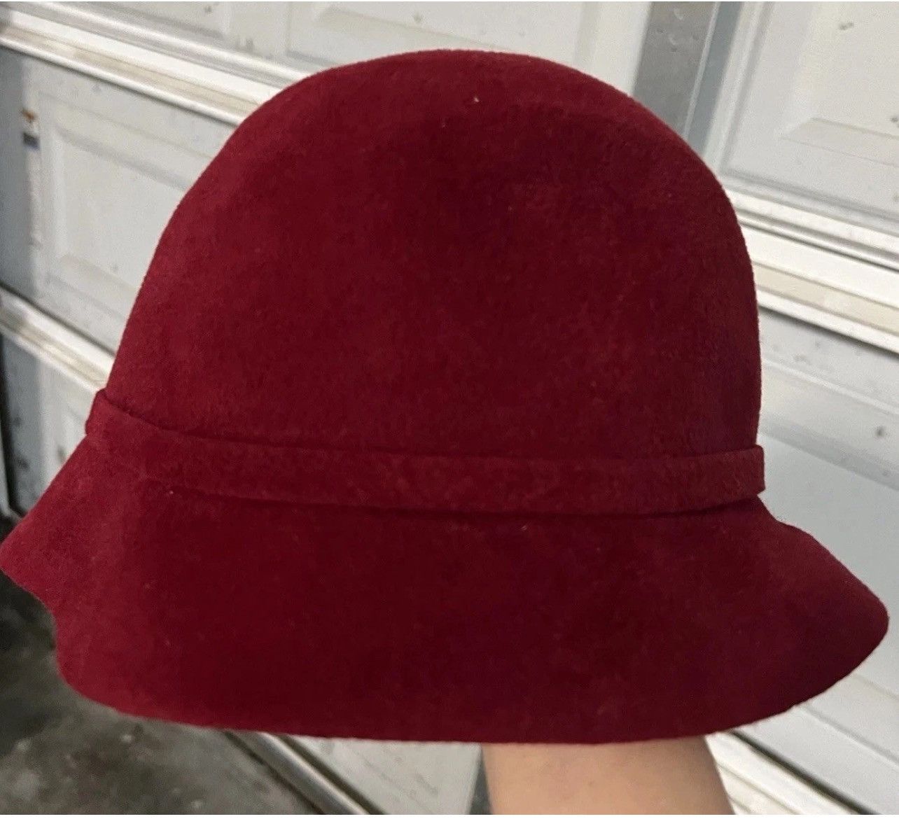 Giorgio Armani Giorgio Armani Cloche Hat Women 57 Red Rabbit Hair Italy Size ONE SIZE - 3 Thumbnail