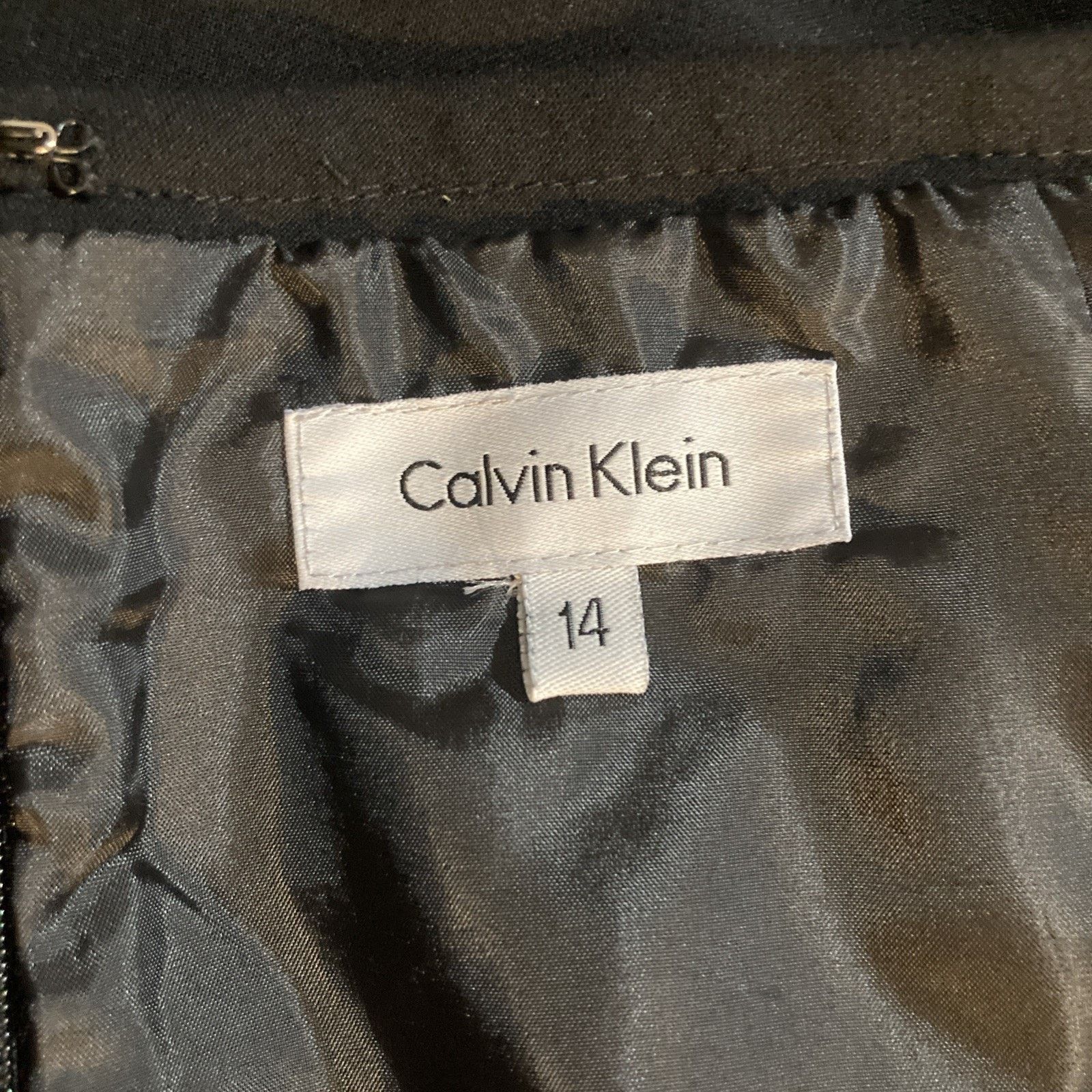 Calvin Klein Calvin Klein Womens Black Straight Pencil Skirt Knee Sz 14 Size 36" / US 14 / IT 50 - 5 Thumbnail