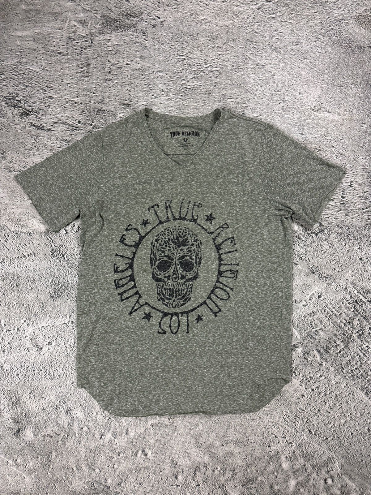 True Religion True Religion Skull T-shirt logo green V-Neck cropped Size XL / US 12-14 / IT 48-50 - 1 Thumbnail
