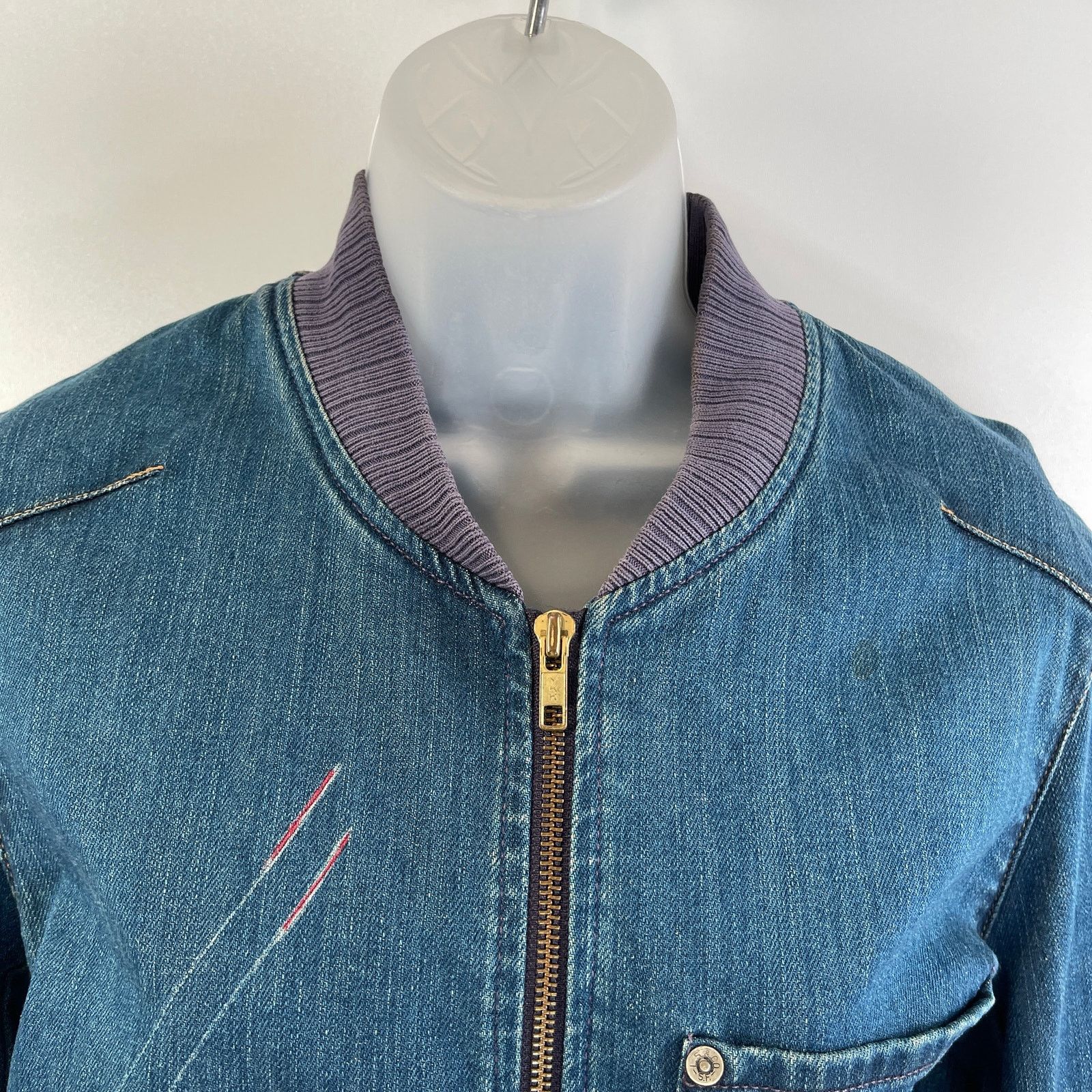Levi's × Vintage Levi's Red Collection Bomber Denim Jacket Cropped Vintage Size M / US 6-8 / IT 42-44 - 3 Thumbnail