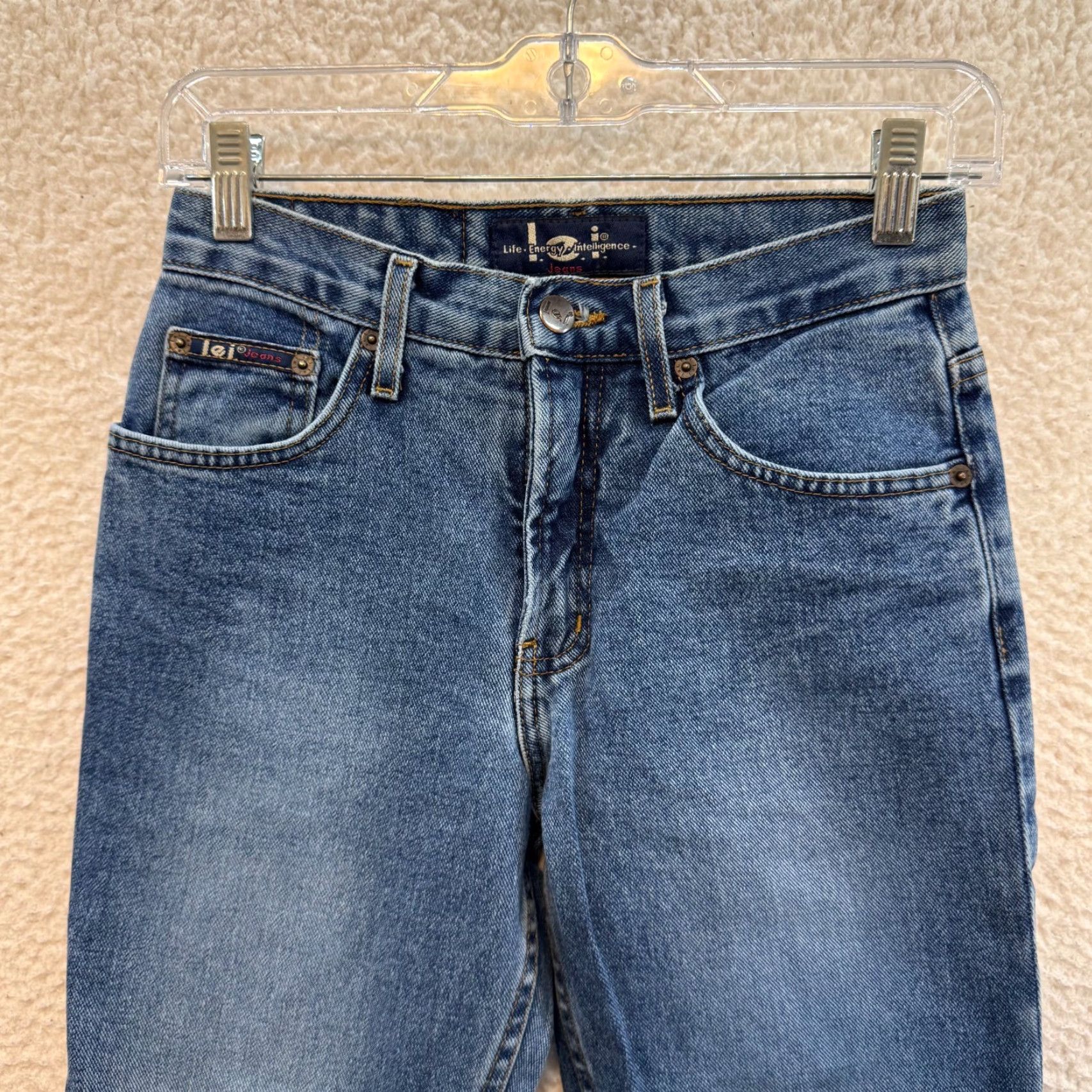 Vintage VINTAGE Lei Low Mid Rise Flare Jeans 0 24 Medium Wash Bootcut 100% Cotton Womens Boys Girls Mens Jeans Size 25" / US 0 / IT 36 - 3 Thumbnail