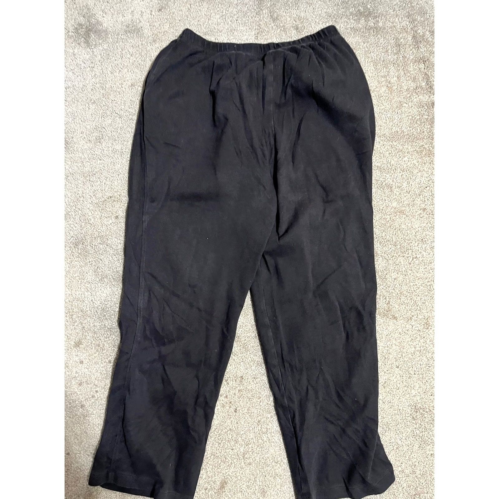 Lands' End Lands' End Women's Black Sport Knit Tapered Leg Pocket Joggers Pant PM Petite XS-XL? (Original size PM) Size 32" / US 10 / IT 46 - 3 Thumbnail