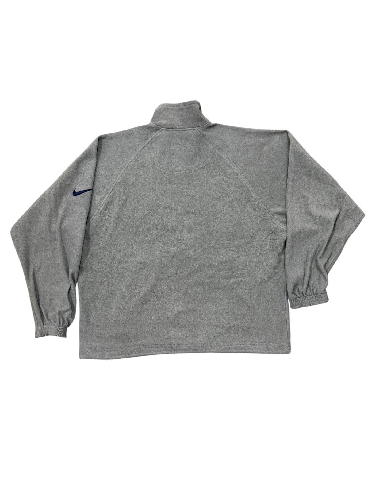 Nike × Vintage Vintage 90s Nike Swoosh Boxy Fleece Zip up Sweater Size US L / EU 52-54 / 3 - 2 Thumbnail