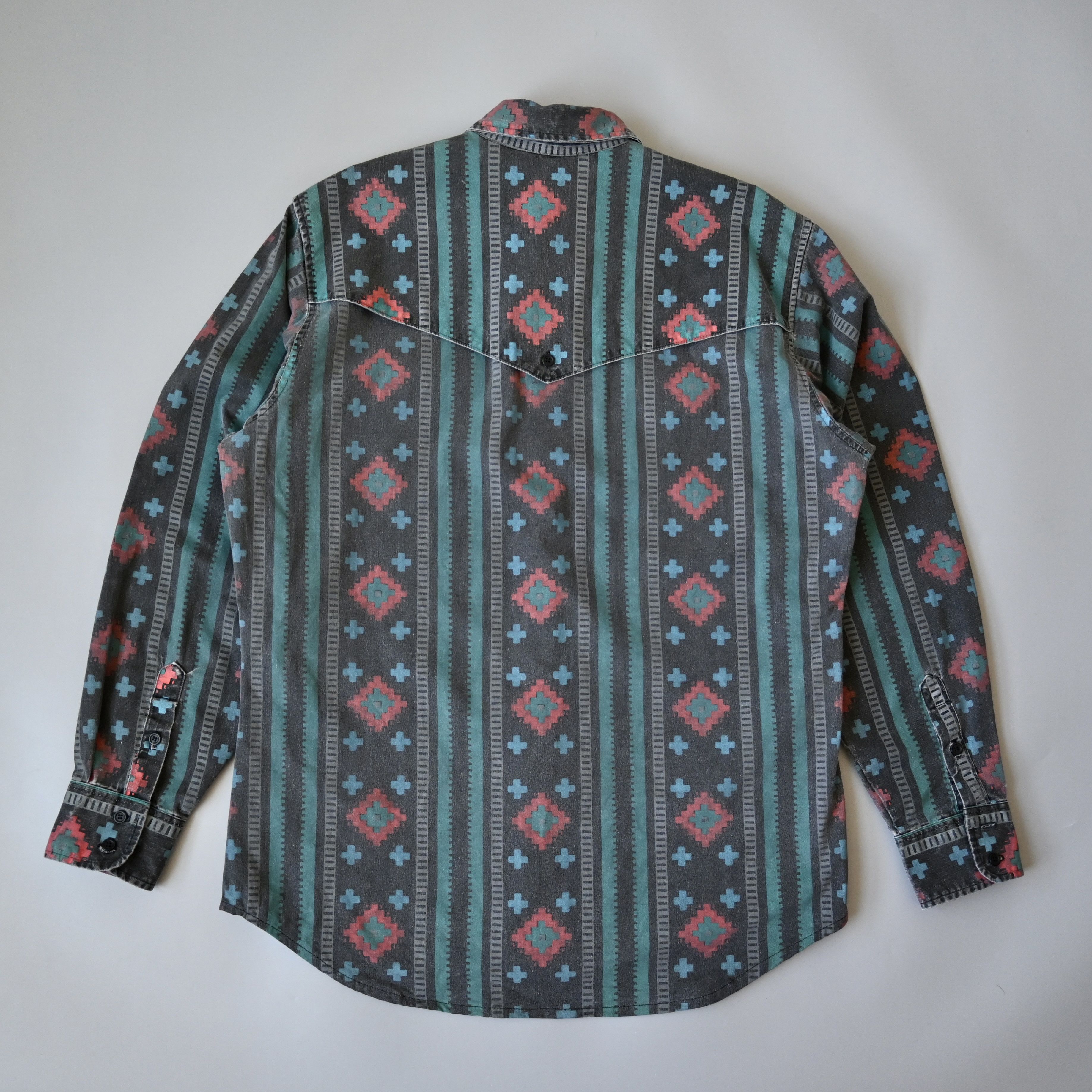 Vintage VTG Wrangler Brushpopper cape shirt Aztec Navajo 16.5-35 Size US L / EU 52-54 / 3 - 4 Thumbnail
