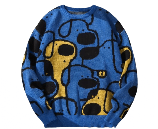 Other Street Retro Y2K Cute Cartoon Dog Jacquard Knitwear Size US S / EU 44-46 / 1 - 1 Thumbnail