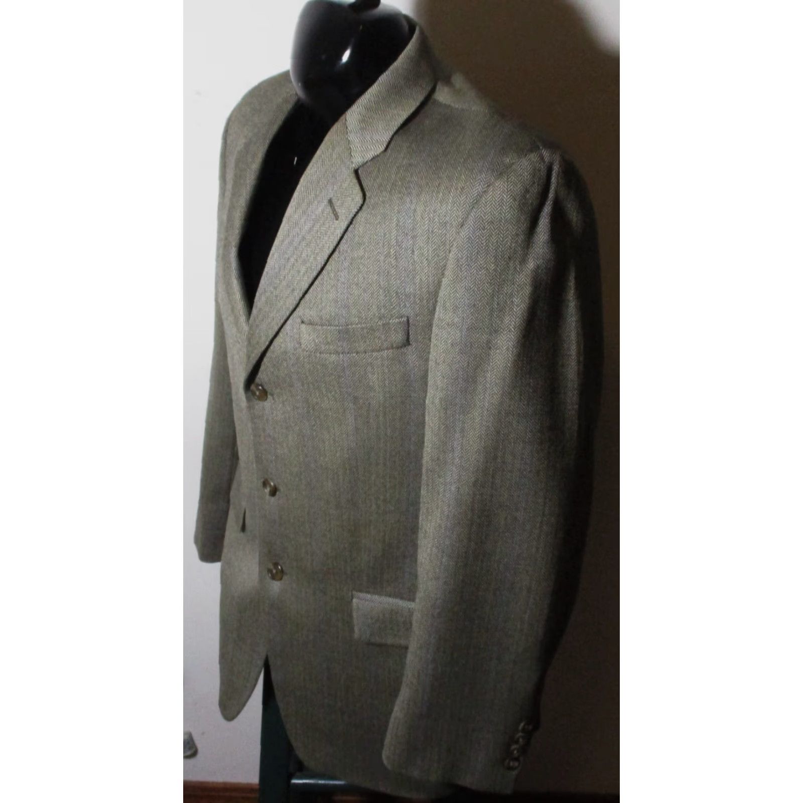 Ralph Lauren LAUREN Ralph Lauren Blazer 100% Wool Brown Single-Breasted 3 Button Front 41 Reg Jacket Mens Size 42R - 4 Thumbnail