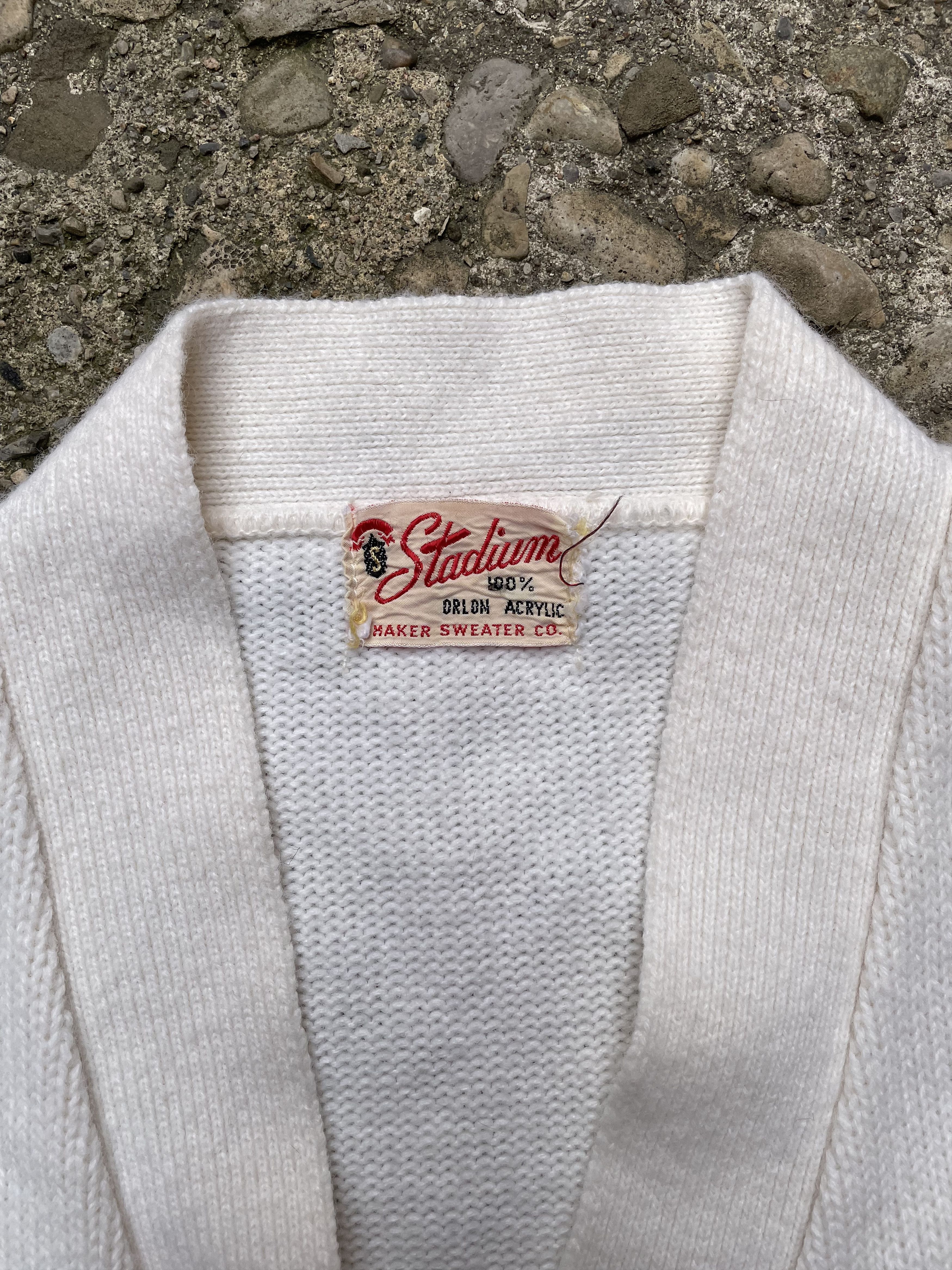 Vintage VTG 1950's/1960's Stadium Varsity Knit Cardigan Sweater Size US XL / EU 56 / 4 - 5 Thumbnail