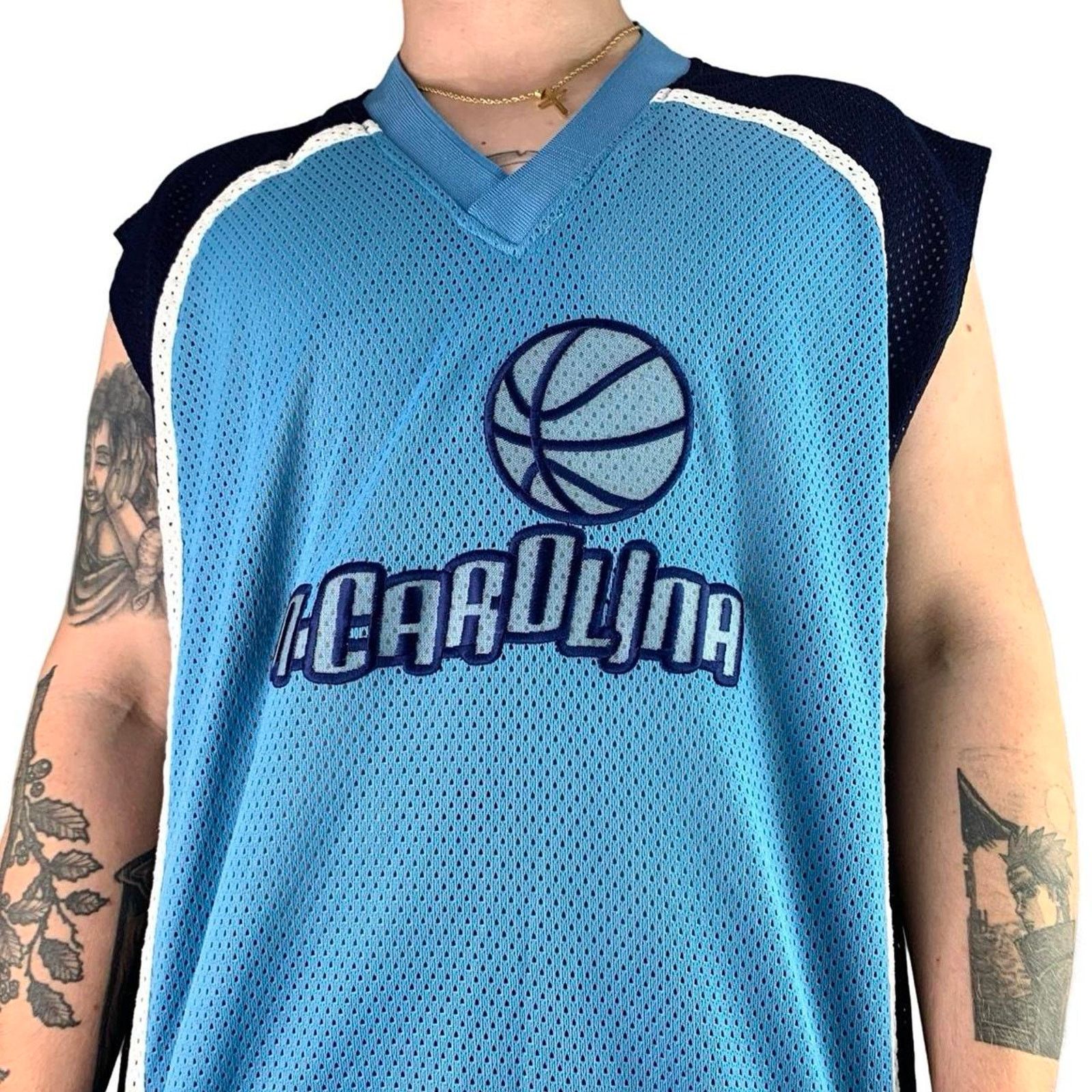 Vintage Vintage 90s Carolina Tar Heels Embroidered Bootleg Jersey Size US XL / EU 56 / 4 - 1 Thumbnail