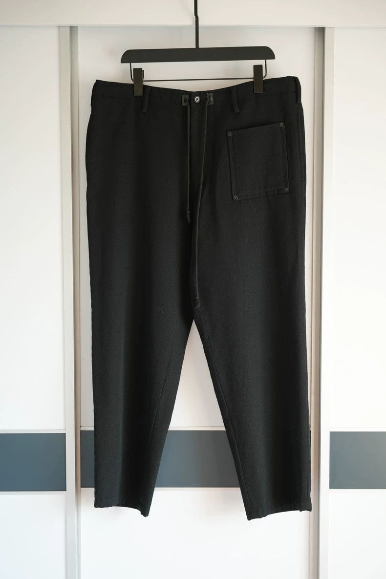 Yohji Yamamoto Yohji Yamamoto Black Wool Drawstring Pants Size US 26 / EU 42 - 1 Thumbnail