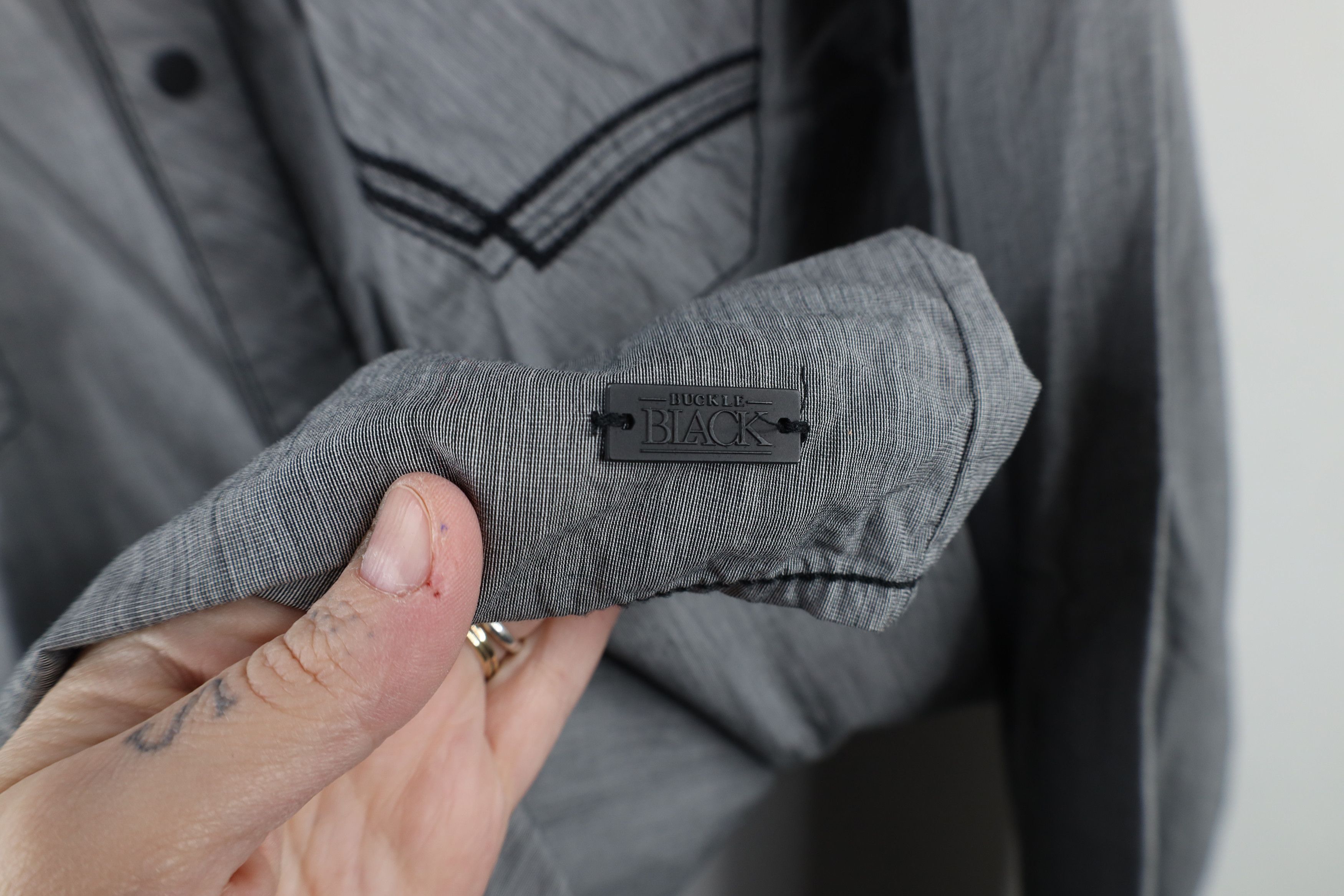 Vintage Buckle Black Faded Chambray Thick Stitch MMA Button Shirt Size US XXL / EU 58 / 5 - 4 Thumbnail