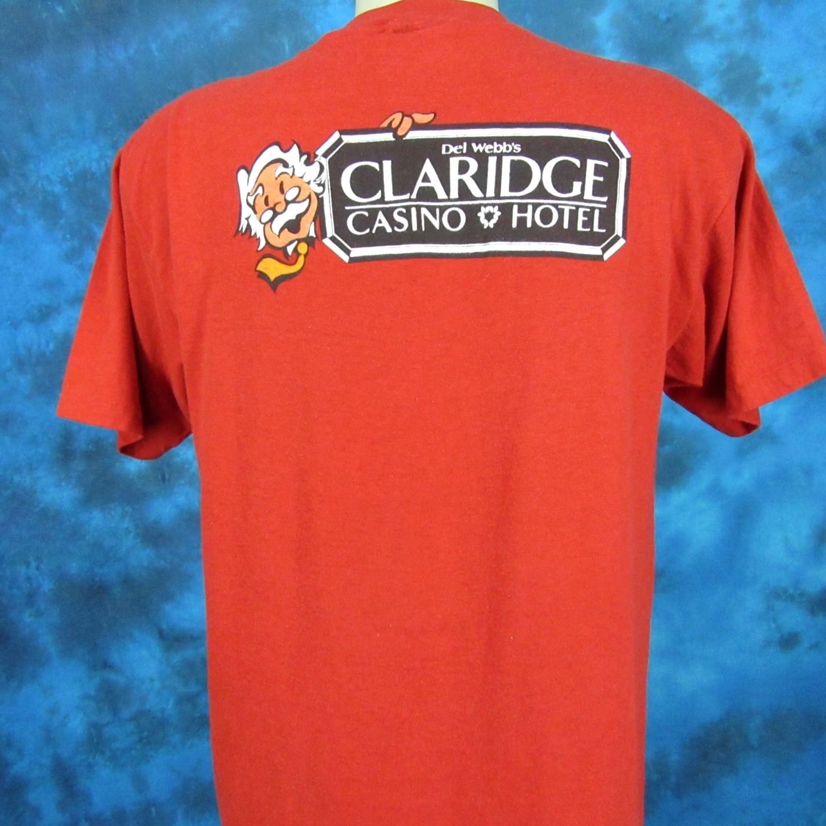Vintage VINTAGE DEL WEBB'S CLARIDGE COWBOY ATLANTIC CITY T-Shirt L 80s single stitch Red Mens Size US L / EU 52-54 / 3 - 3 Thumbnail