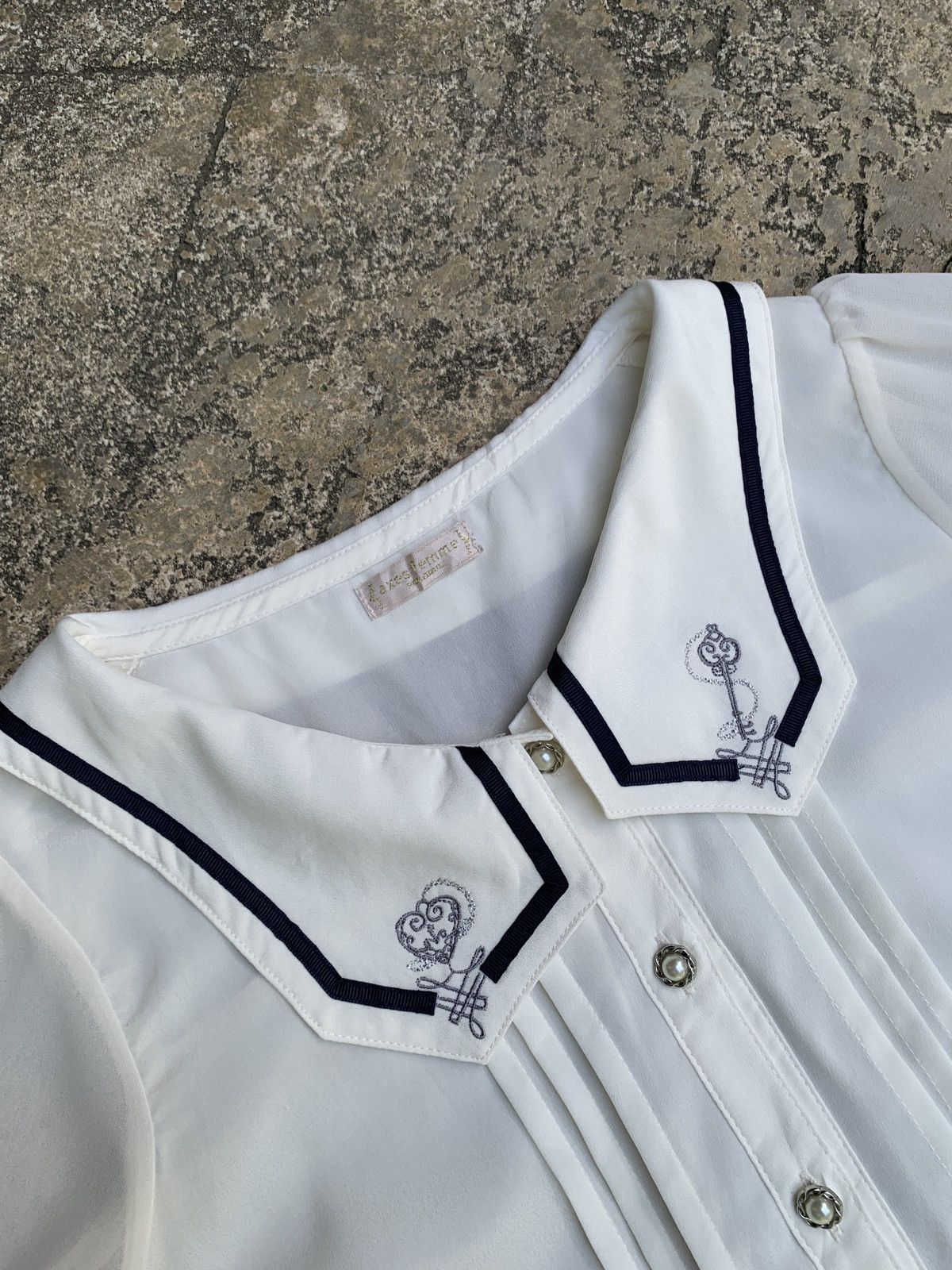 Other axes Femme Japan White Maid Cute Blouse Top Size S / US 4 / IT 40 - 5 Thumbnail