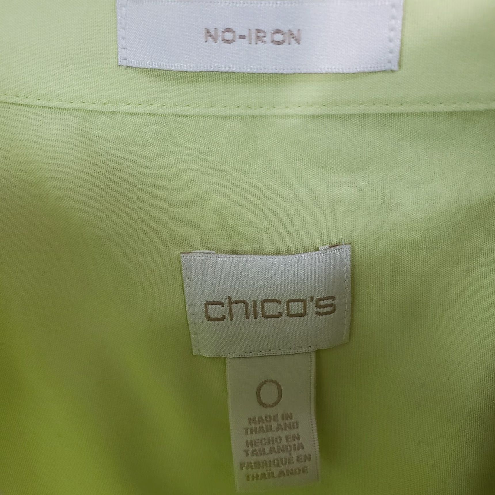 Vintage Chico's Shirt Womens No Iron Button Front Sz Small 3/4 Sleeve Green Cotton Blend Size S / US 4 / IT 40 - 6 Thumbnail