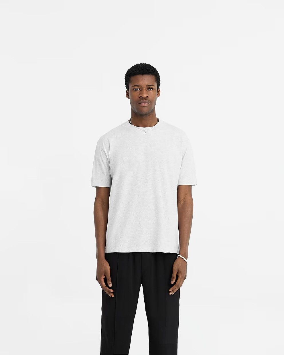 Represent Clo. Grey Marl Logo Metal Tab Lightweight T-Shirt Size US XL / EU 56 / 4 - 2 Thumbnail