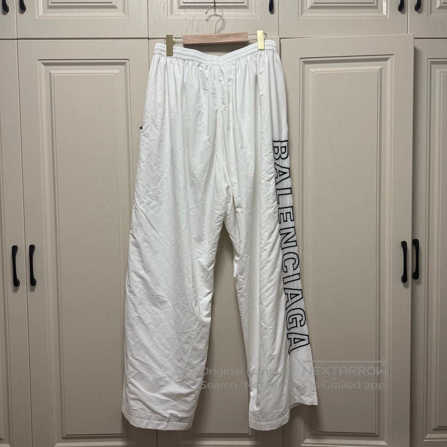 Balenciaga Balenciaga White Big Logo Nylon Track Pants. Size US 34 / EU 50 - 2 Thumbnail