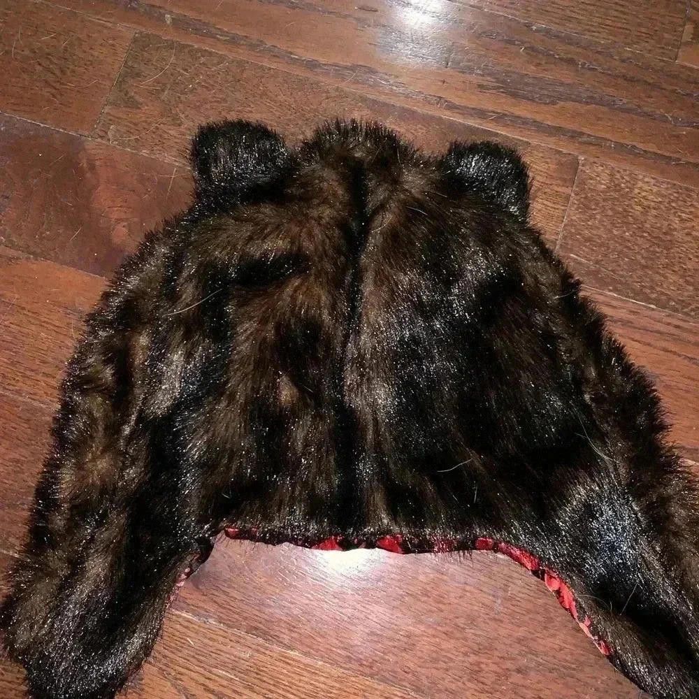Designer Fuzzy Bear Ears Hat with Inner Lining Size ONE SIZE - 4 Thumbnail