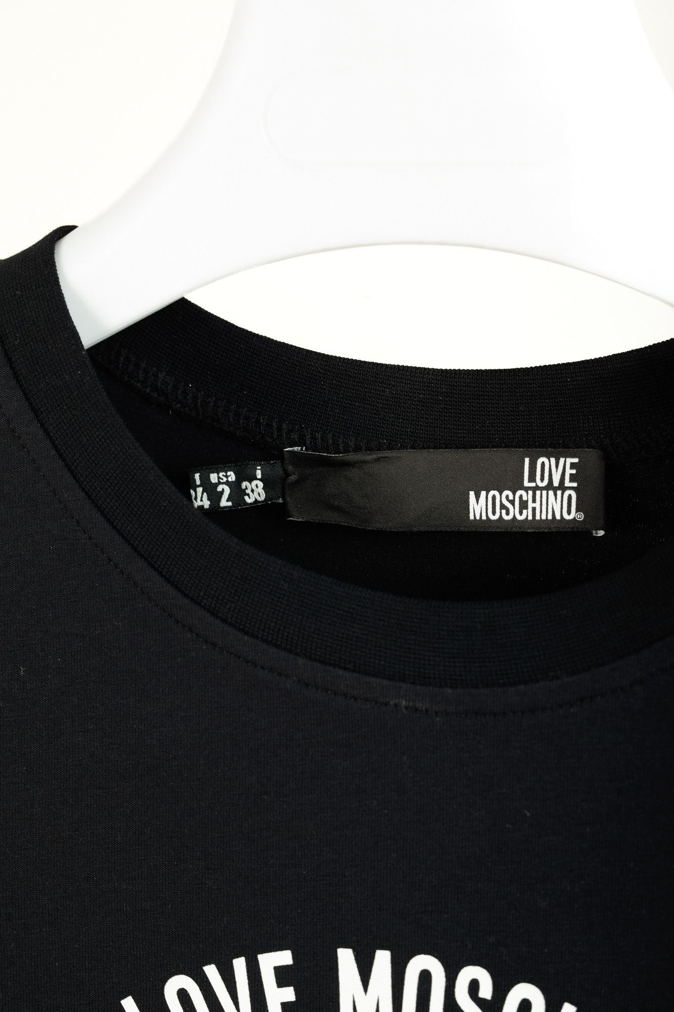 Love Moschino Love Moschino Logo Graphic Long-Sleeve Black Tee Size S / US 4 / IT 40 - 4 Thumbnail