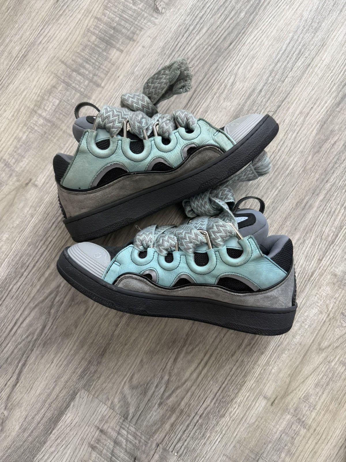 Lanvin Lanvin Curb Sneakers - Light Blue / Anthracite Size US 9 / EU 42 - 3 Thumbnail
