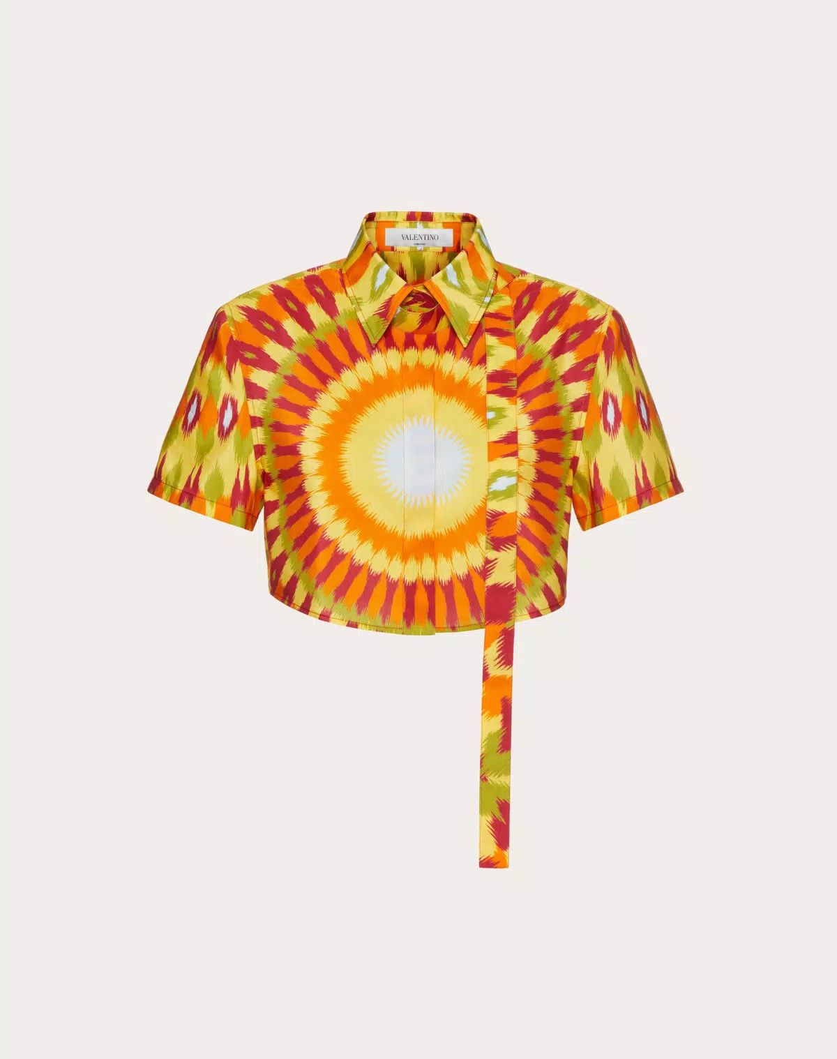 Valentino o1s1wg110925 Poplin Shirt With Round Rain Print in Orange Size L / US 10 / IT 46 - 1 Thumbnail