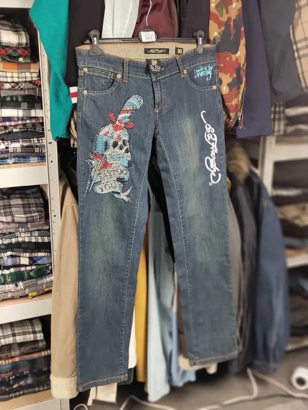 Ed Hardy Ed Hardy x Christian Audigier Vintage Tattoo Denim Jeans Size US 30 / EU 46 - 8 Thumbnail