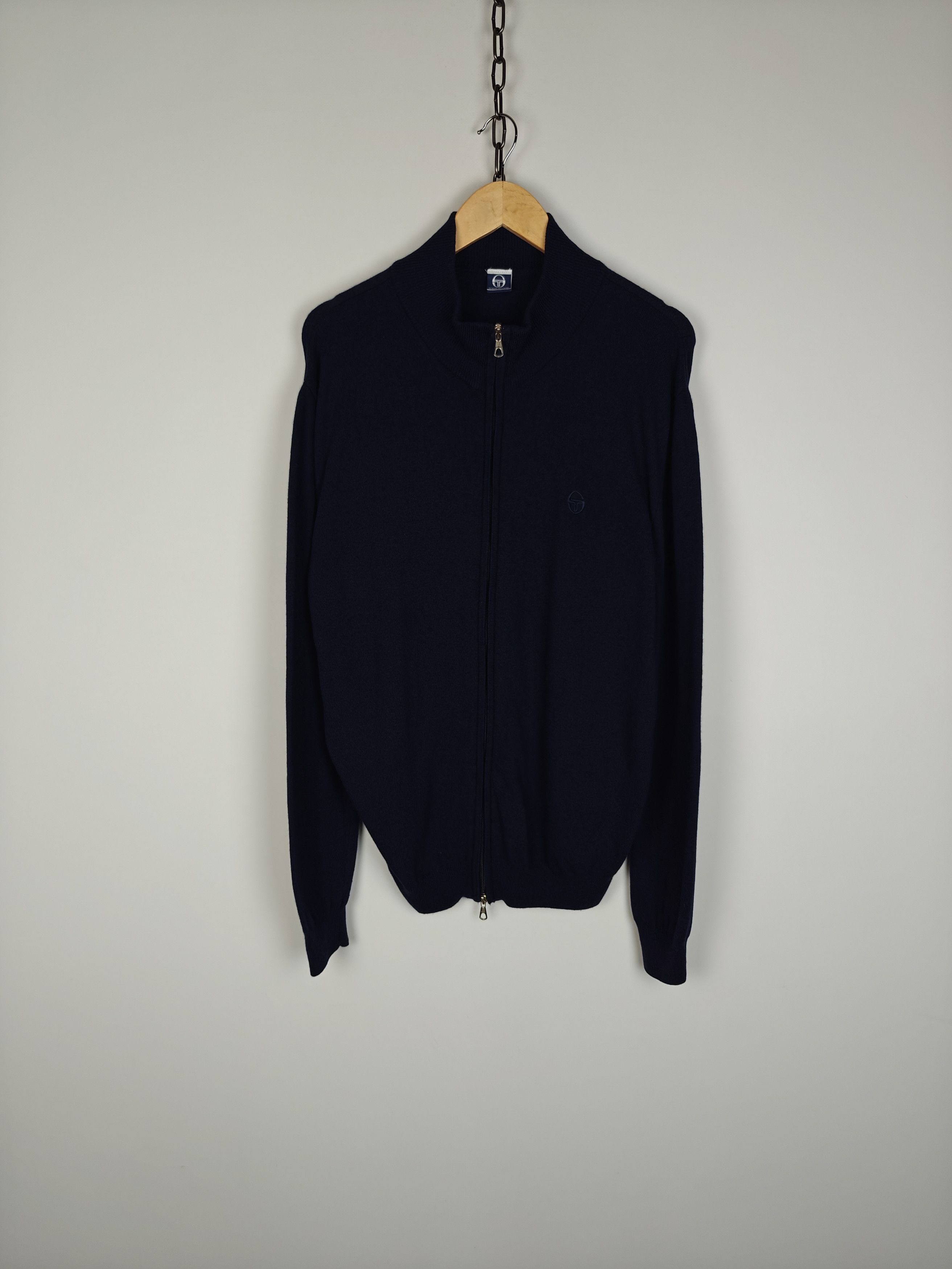 Sergio Tacchini Sergio Tacchini Zip Sweater Wool Pullover Navy size XL Size US XL / EU 56 / 4 - 1 Thumbnail