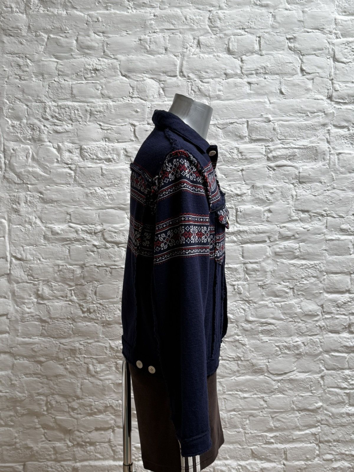 Comme des Garcons Junya Watanabe Comme des Garçons Man Navy Knit Jacket Size US L / EU 52-54 / 3 - 3 Thumbnail