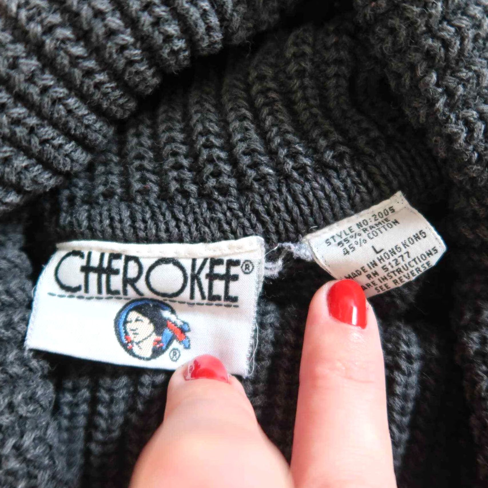 Cherokee VINTAGE Cherokee Black Argyle Knit Turtleneck Sweater L Women Size L / US 10 / IT 46 - 6 Thumbnail