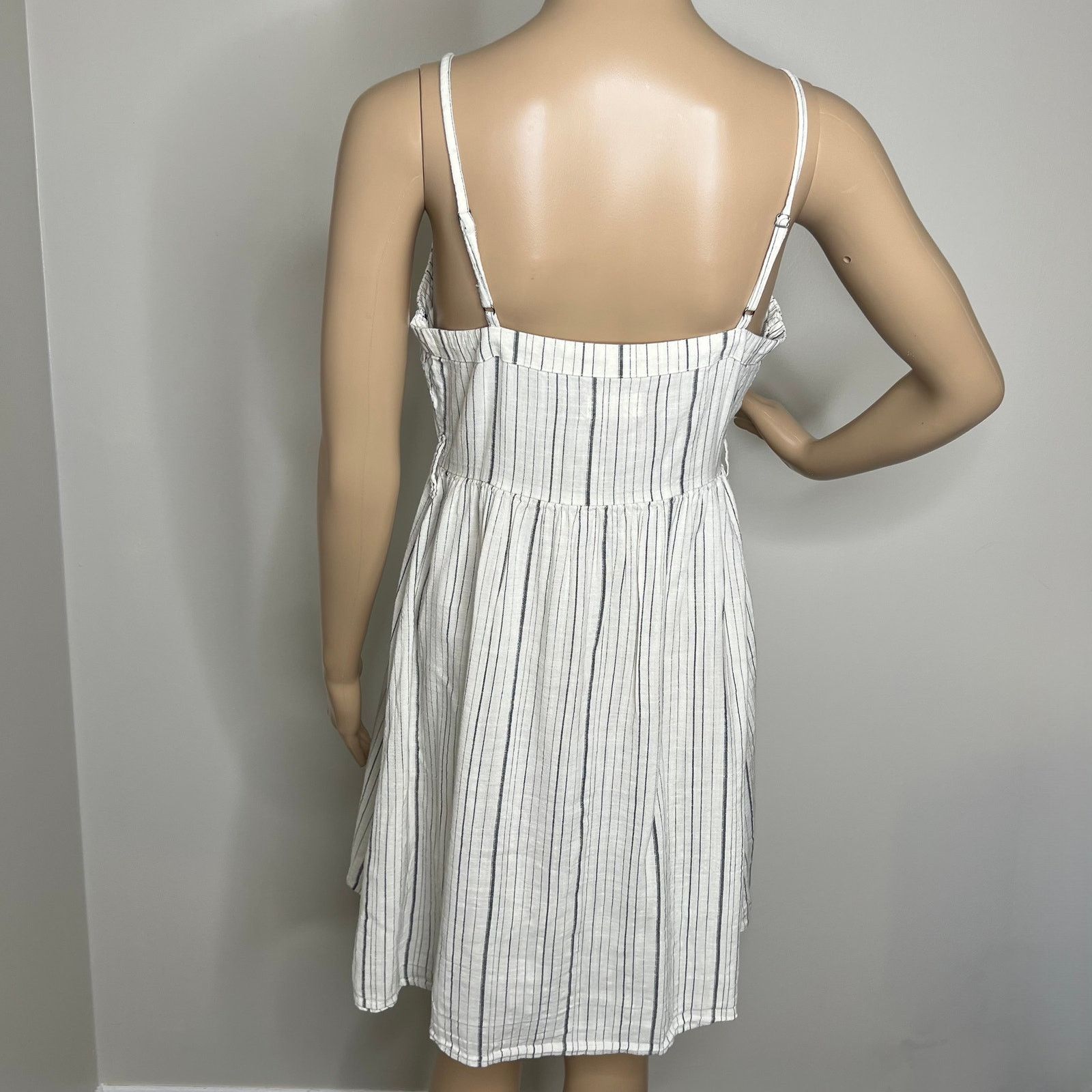 Other SO White Striped Button Down Dress Size M / US 6-8 / IT 42-44 - 3 Thumbnail