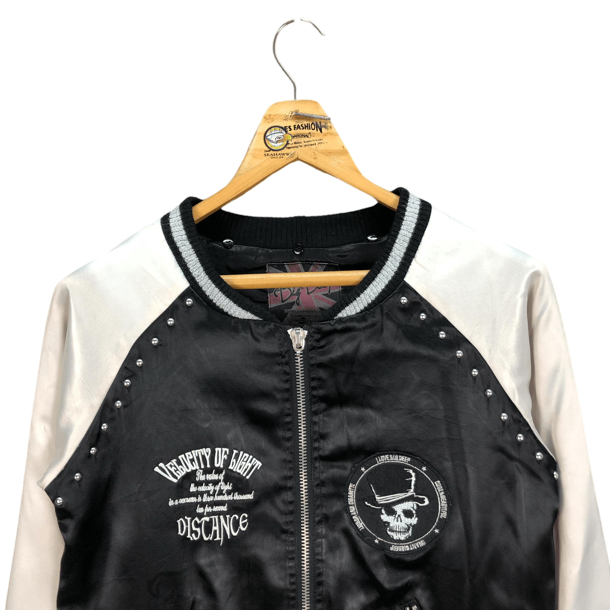 Vintage ROCK DOWN WAKE ME UP FROM GRAVE SKULLS BOMBER #5269-182 Size US L / EU 52-54 / 3 - 4 Thumbnail