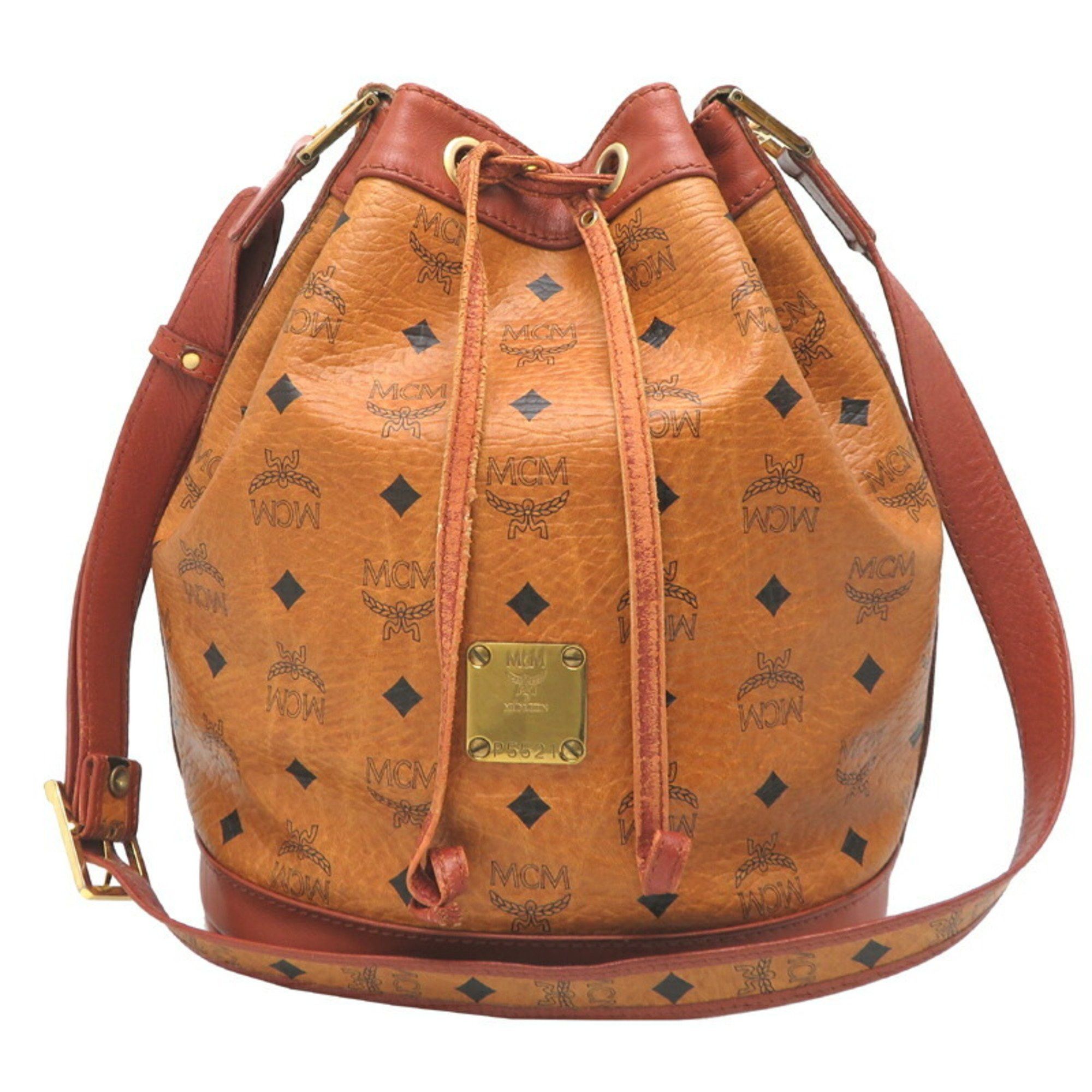 MCM Women's Shoulder Bag Leather Visetos (Brown)